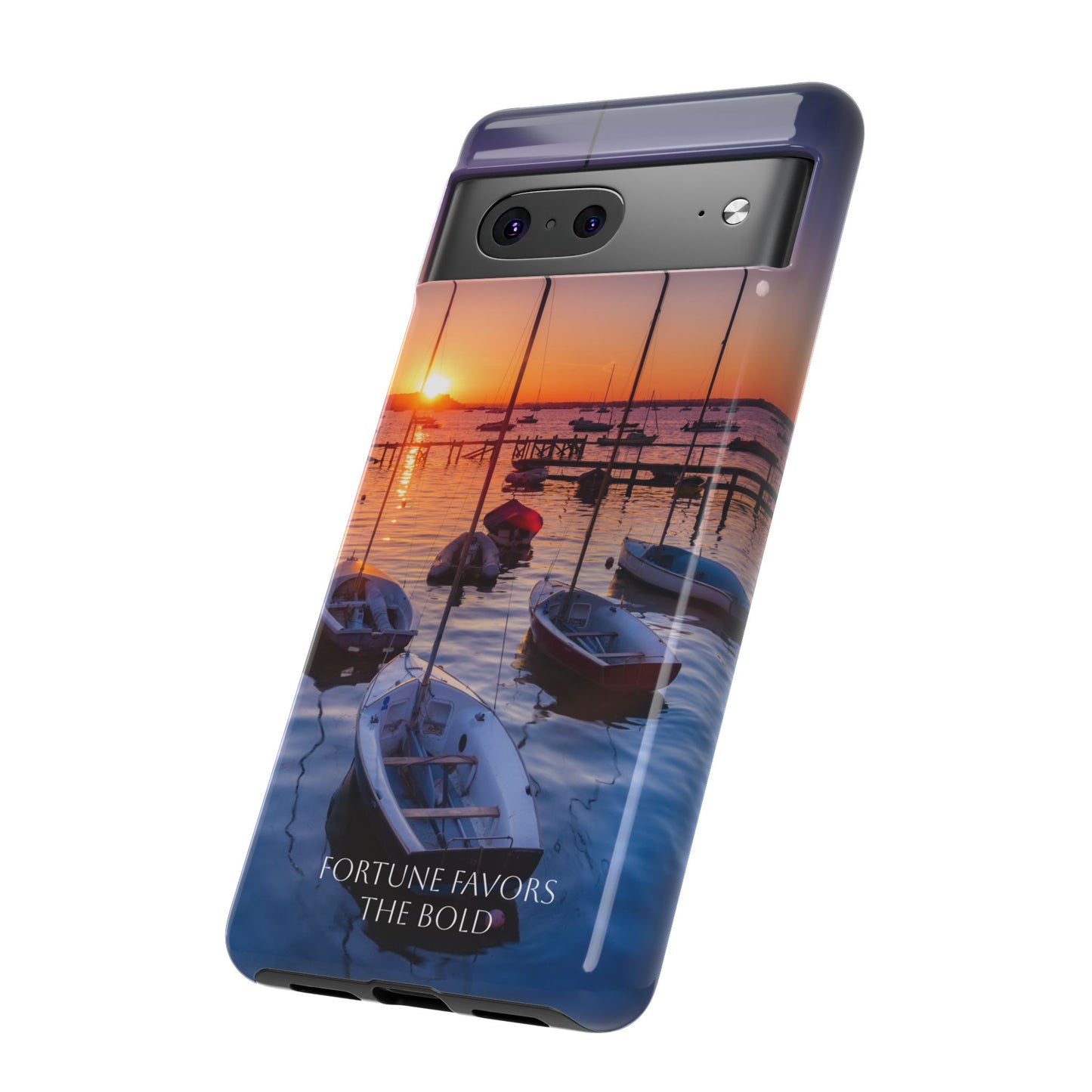 Fortune Favors the Bold: Sunset Sail Phone Case for iPhone, Samsung Galaxy and Google Pixel devices