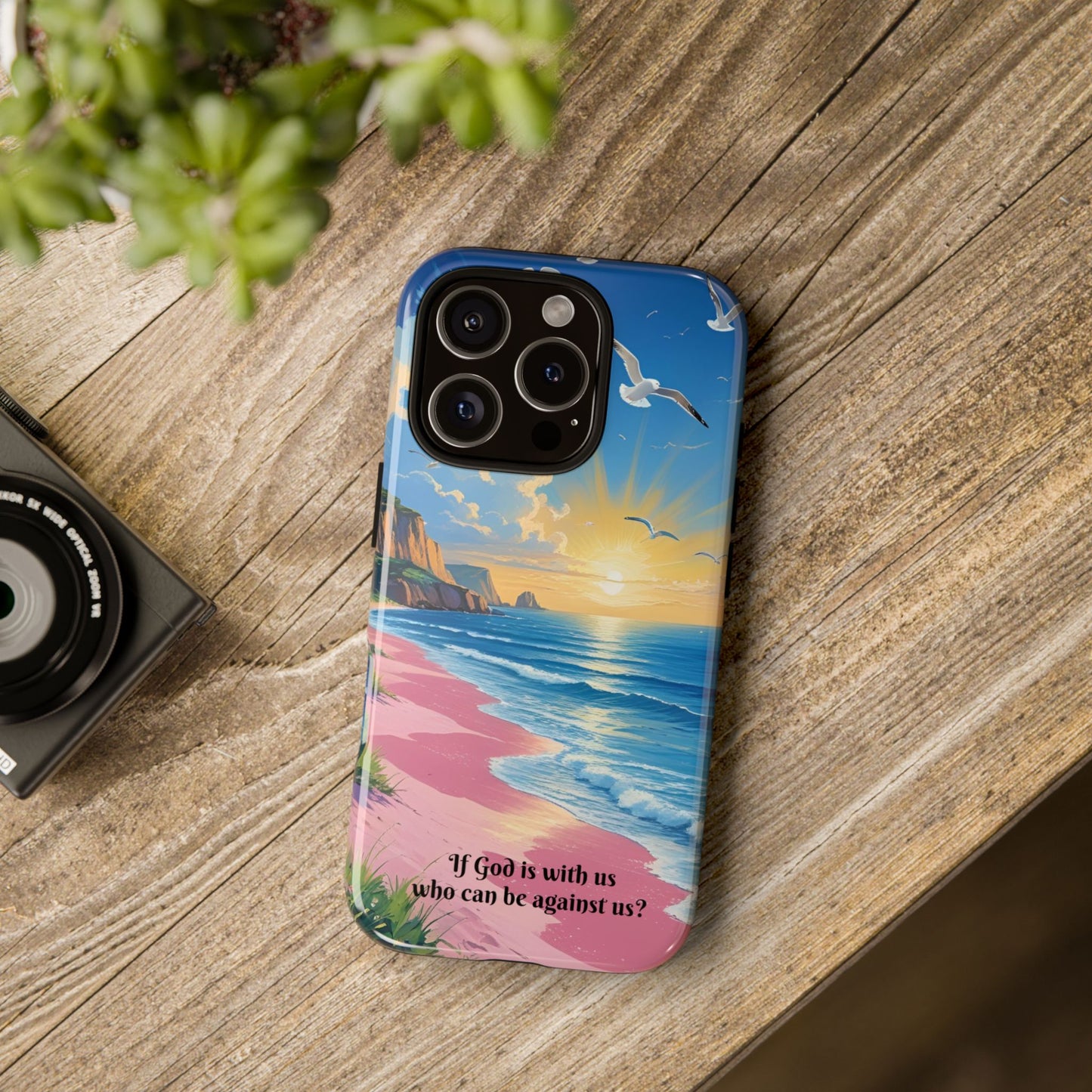 "If God is with us, who can be against us?": Inspiring phone case for iPhone, Samsung Galaxy and Google Pixel devices
