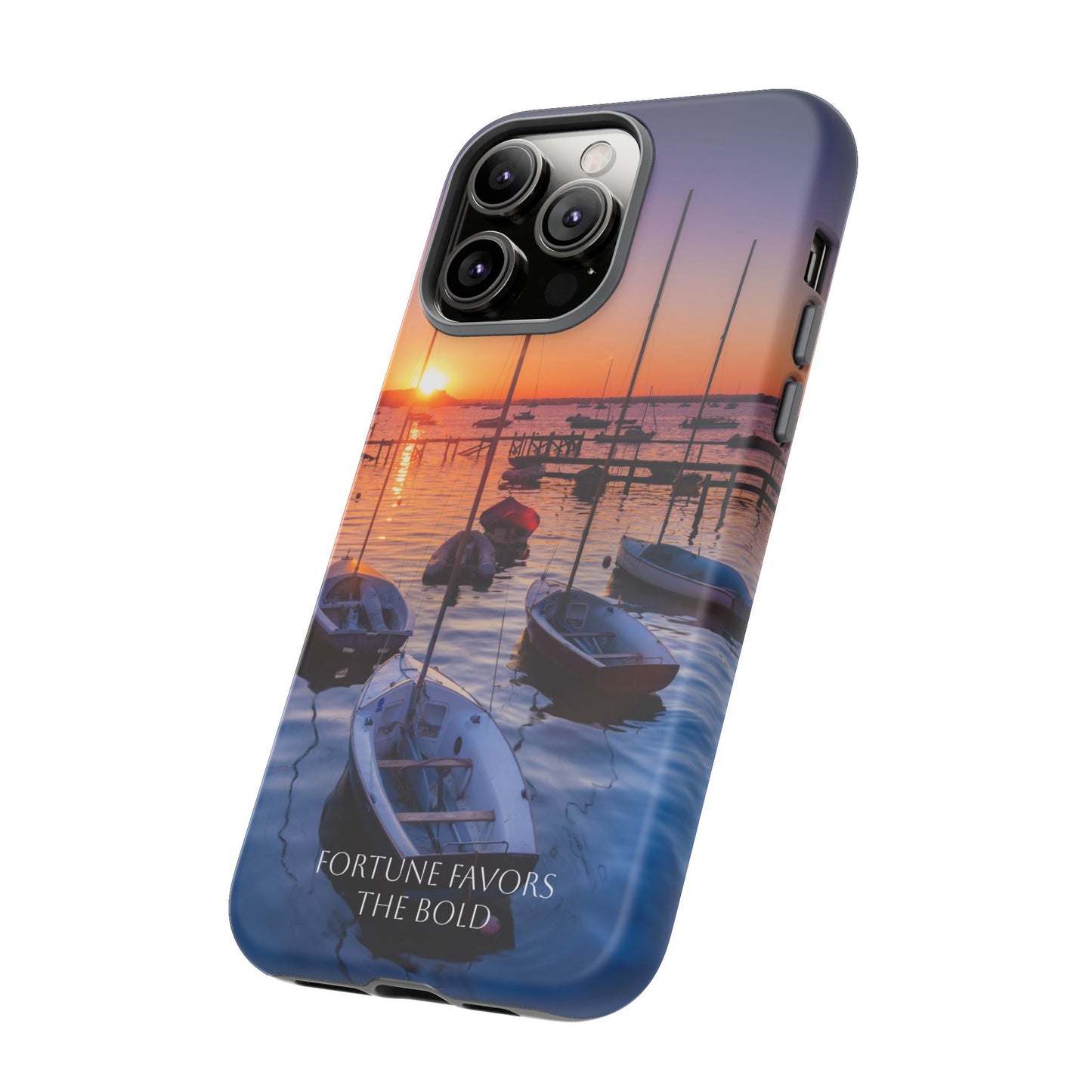 Fortune Favors the Bold: Sunset Sail Phone Case for iPhone, Samsung Galaxy and Google Pixel devices
