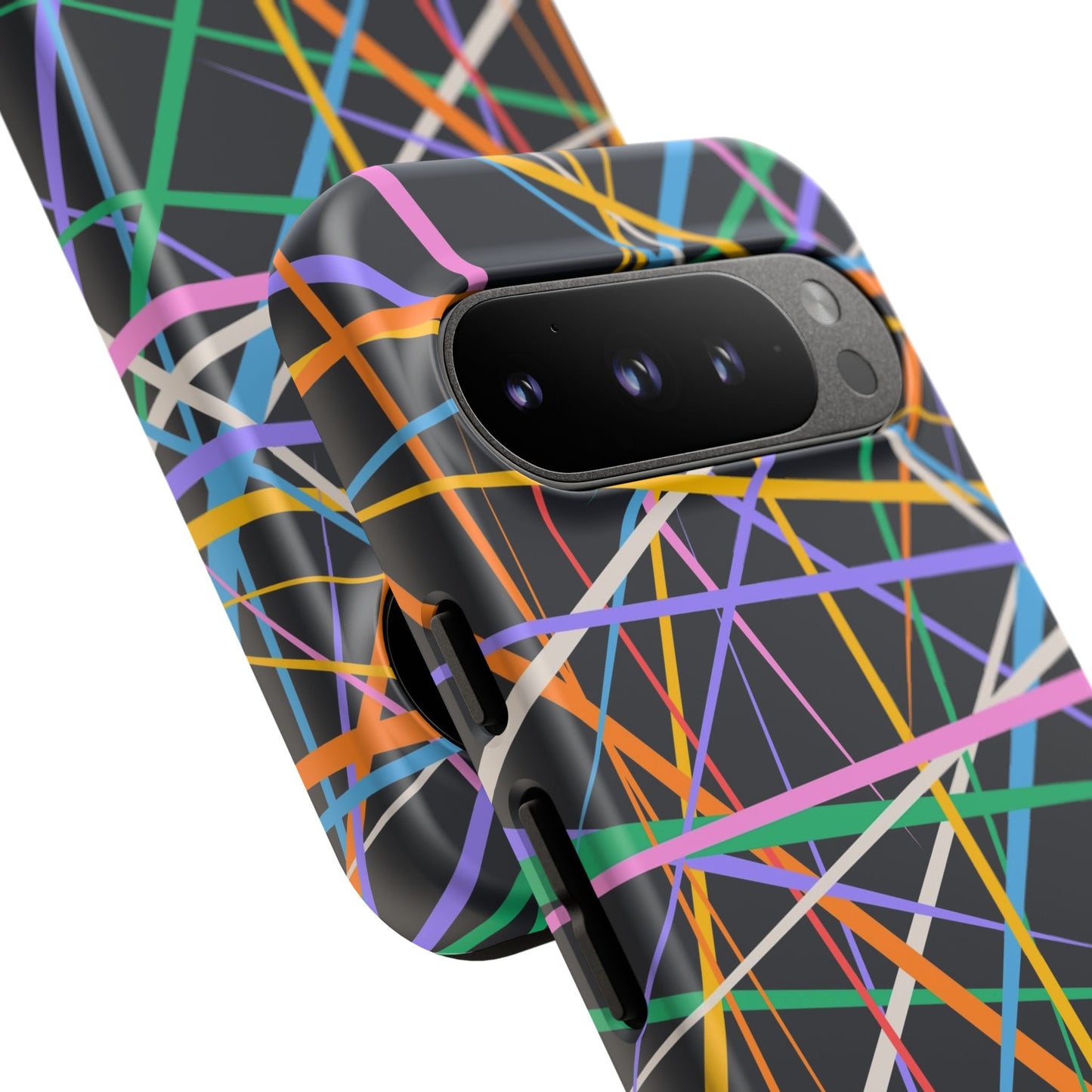 Spectrum Grid: Abstract, Intersecting Line Patterns Phone Case for iPhone, Samsung and Google Pixel devices