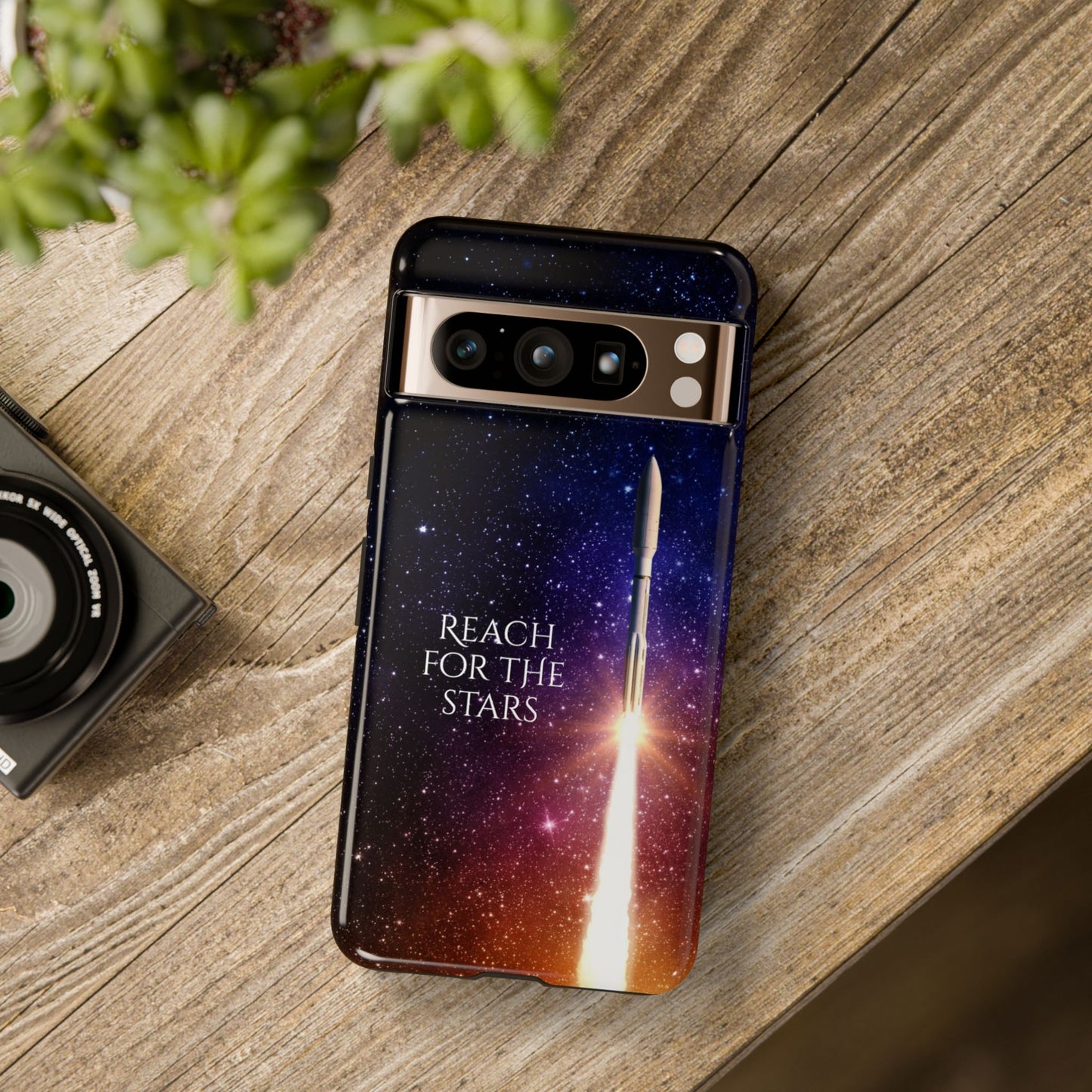 Reach for the stars: rocket illustrated phone case for iPhone, Samsung Galaxy and Pixel devices