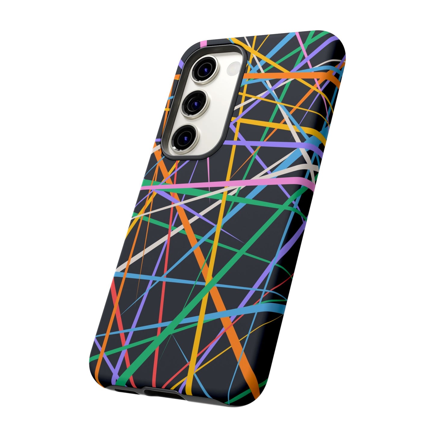 Spectrum Grid: Abstract, Intersecting Line Patterns Phone Case for iPhone, Samsung and Google Pixel devices