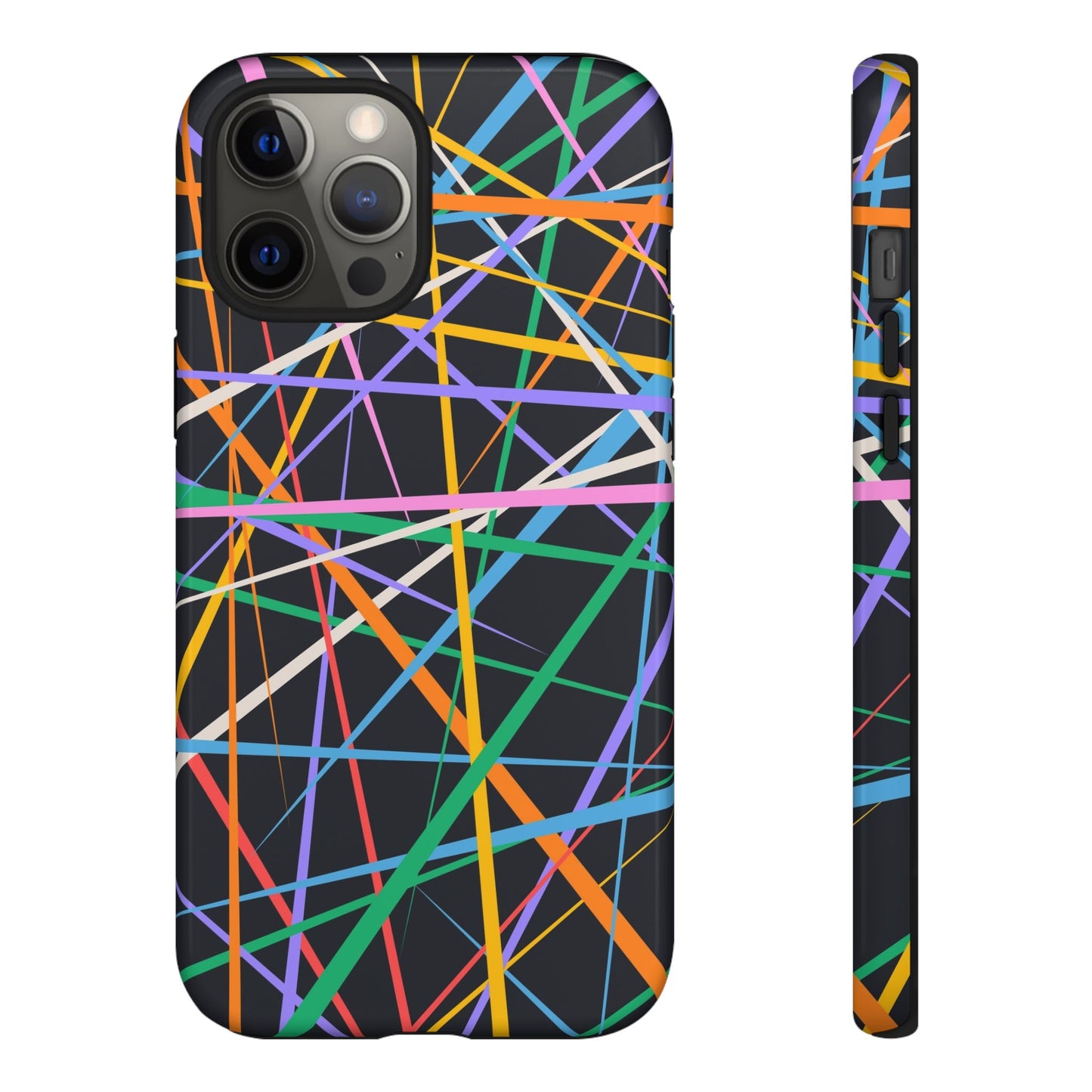 Spectrum Grid: Abstract, Intersecting Line Patterns Phone Case for iPhone, Samsung and Google Pixel devices