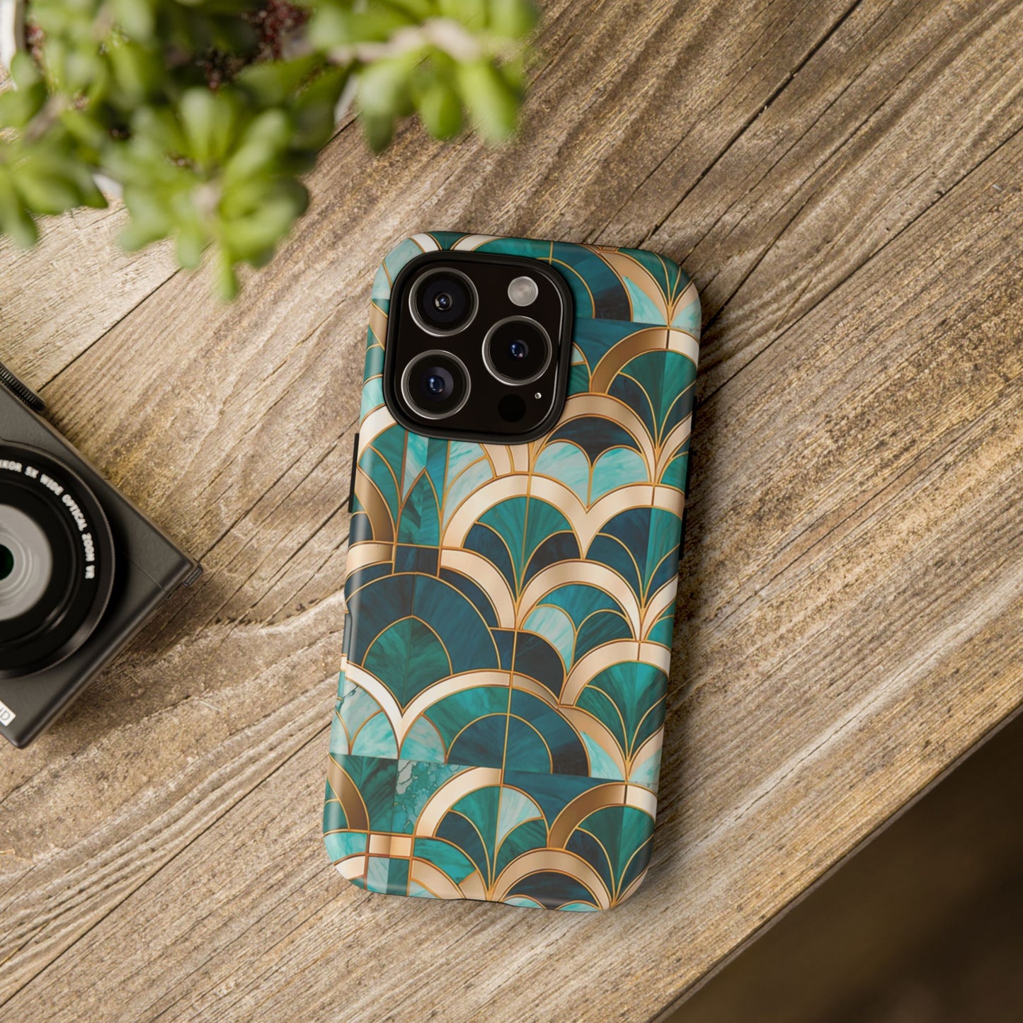 Elegant Green: Tough Case for Apple iPhone, Samsung Galaxy and Google Pixel