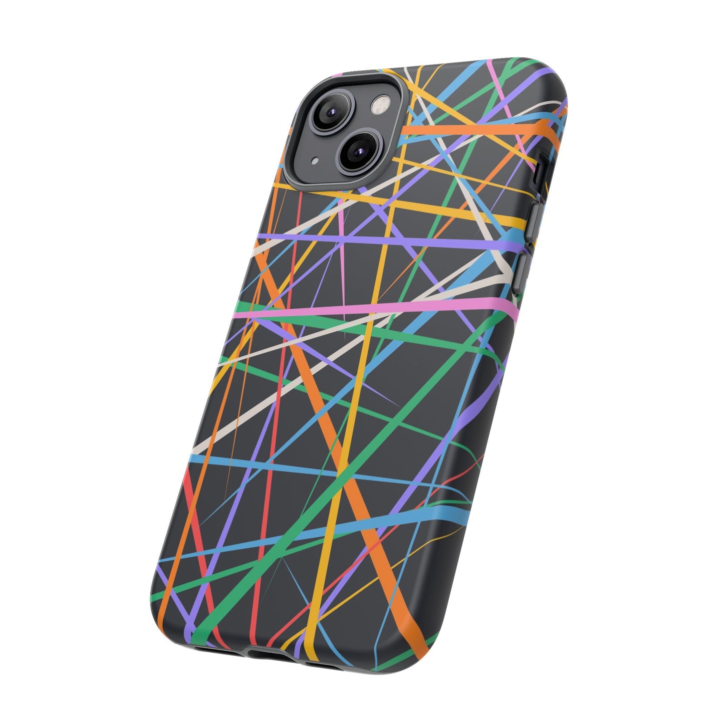 Spectrum Grid: Abstract, Intersecting Line Patterns Phone Case for iPhone, Samsung and Google Pixel devices