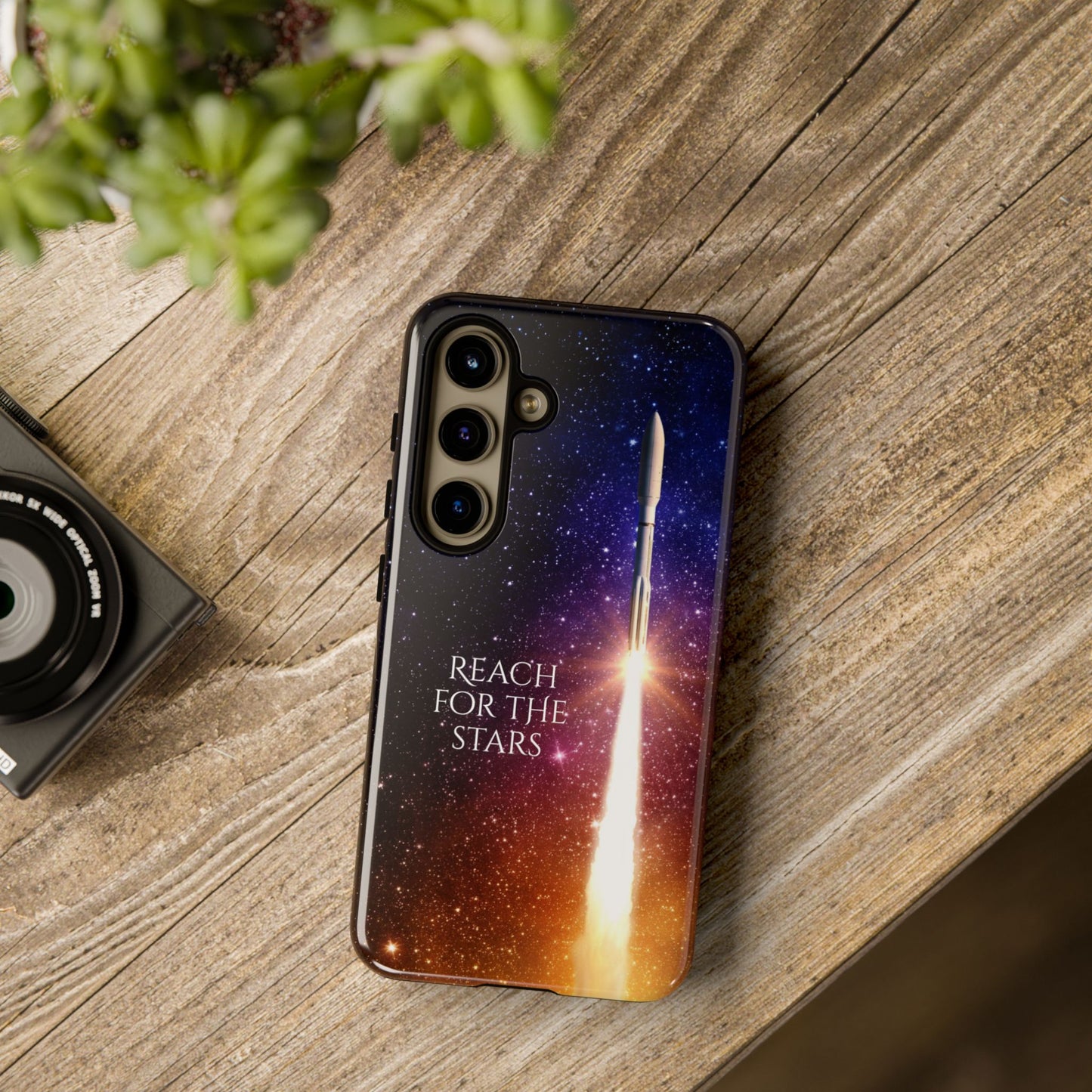 Reach for the stars: rocket illustrated phone case for iPhone, Samsung Galaxy and Pixel devices