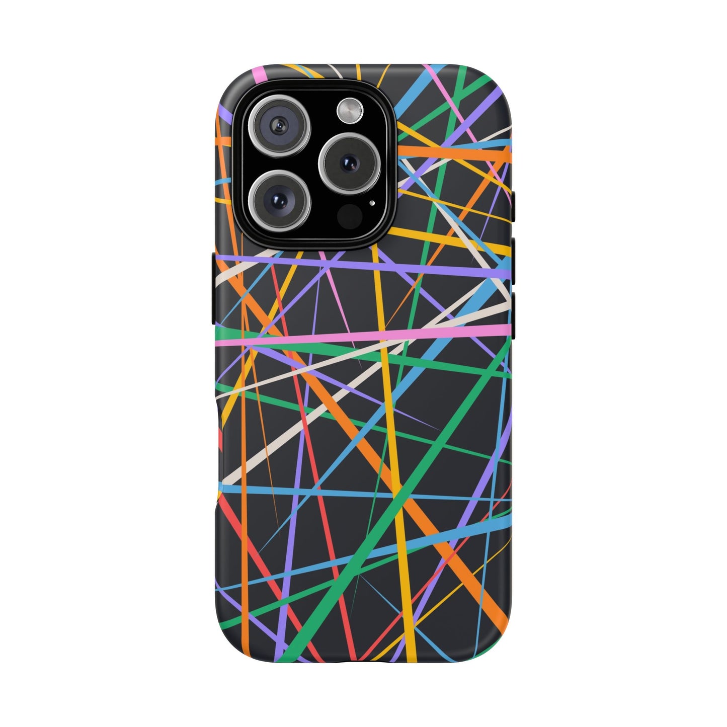 Spectrum Grid: Abstract, Intersecting Line Patterns Phone Case for iPhone, Samsung and Google Pixel devices