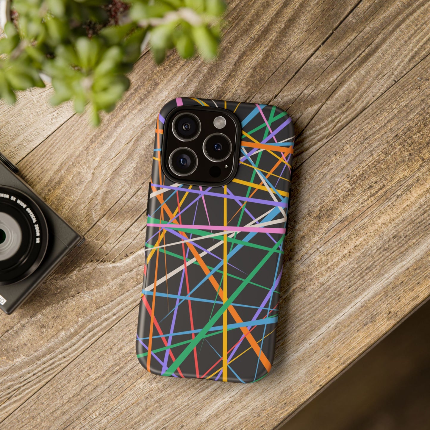 Spectrum Grid: Abstract, Intersecting Line Patterns Phone Case for iPhone, Samsung and Google Pixel devices