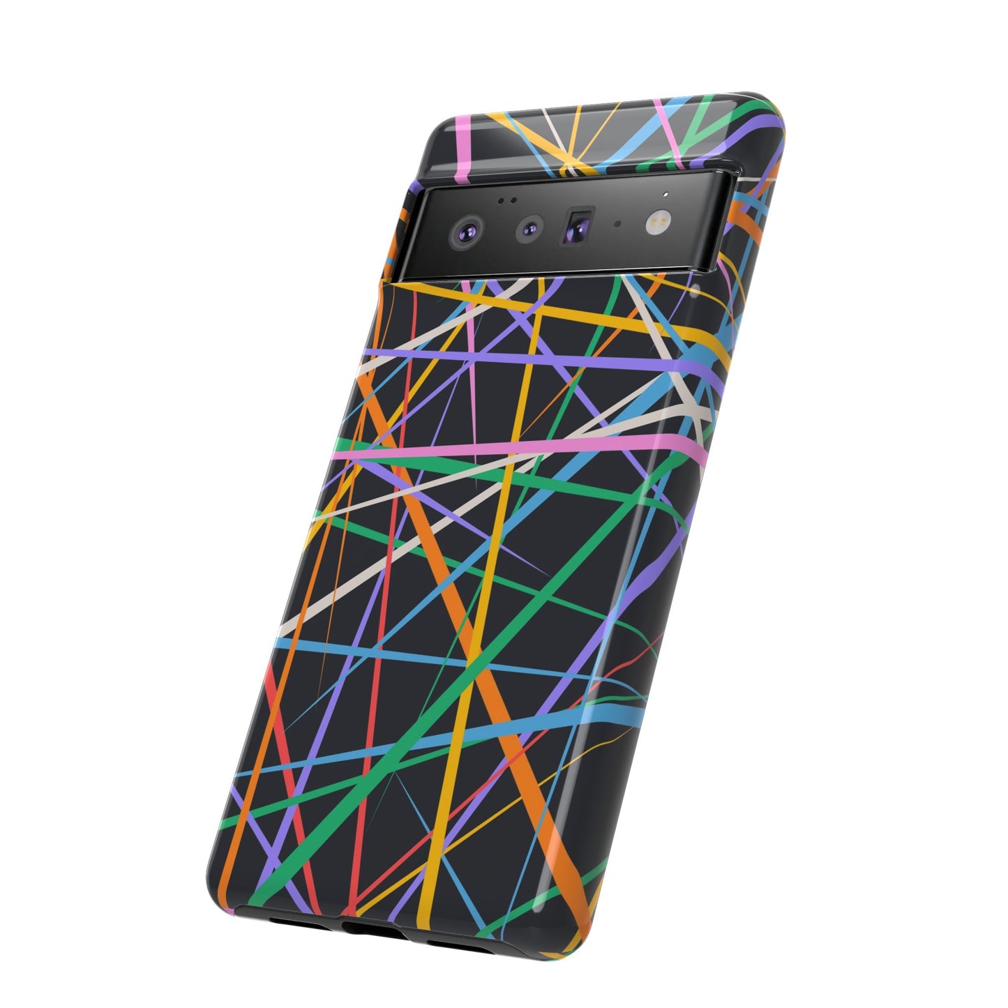 Spectrum Grid: Abstract, Intersecting Line Patterns Phone Case for iPhone, Samsung and Google Pixel devices