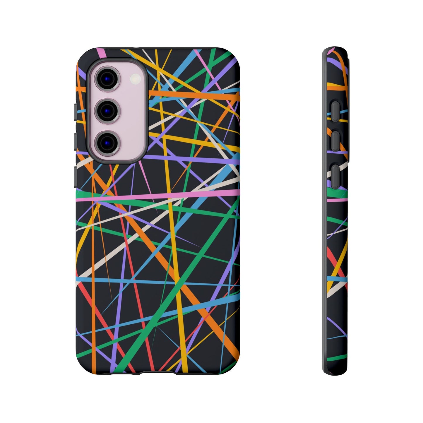 Spectrum Grid: Abstract, Intersecting Line Patterns Phone Case for iPhone, Samsung and Google Pixel devices