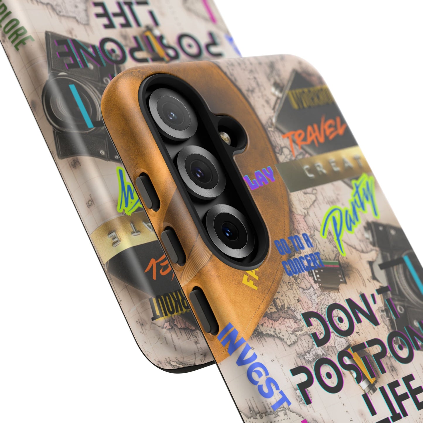 Don't Postpone Life: Motivational phone case for iPhone, Samsung Galaxy and Google Pixel devices