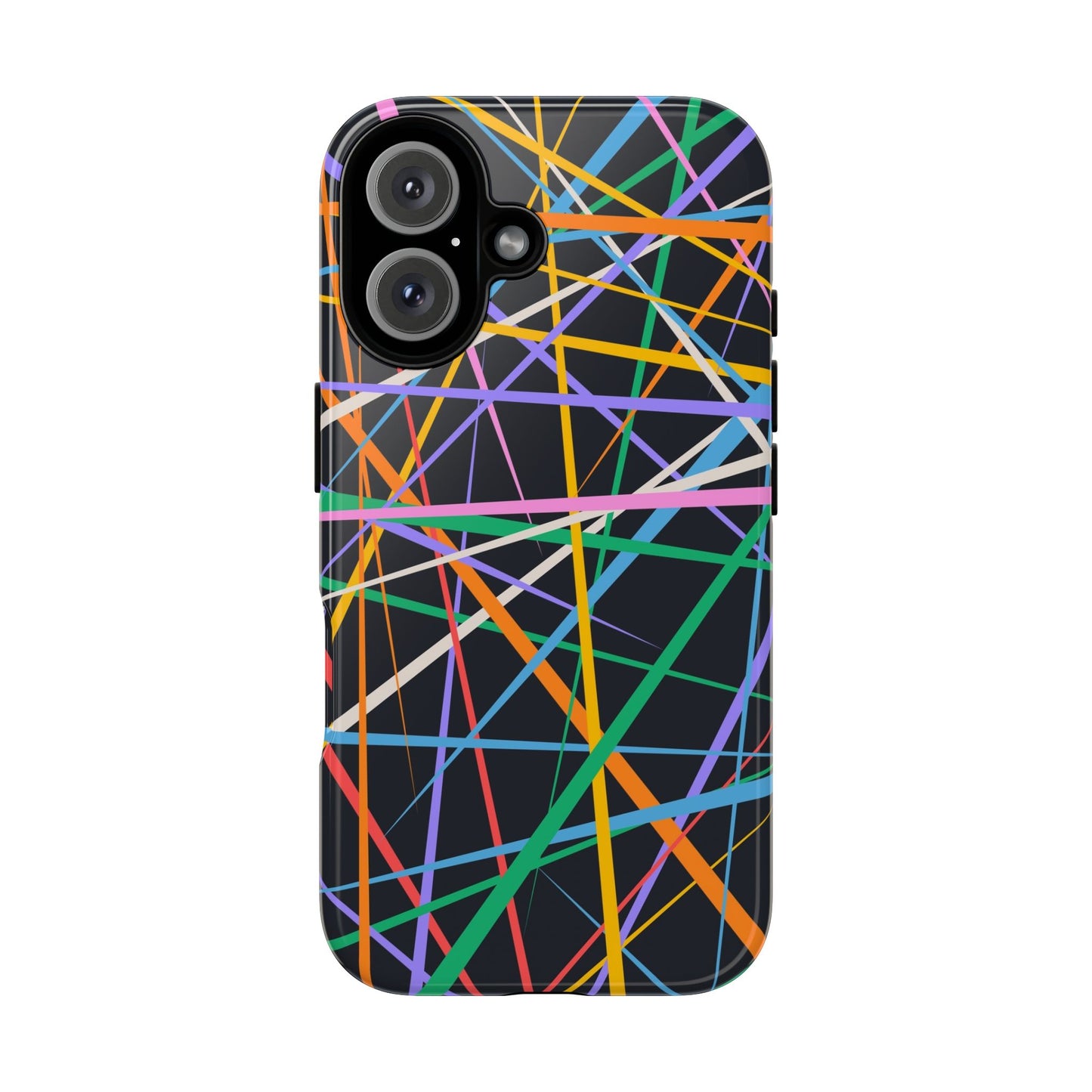 Spectrum Grid: Abstract, Intersecting Line Patterns Phone Case for iPhone, Samsung and Google Pixel devices
