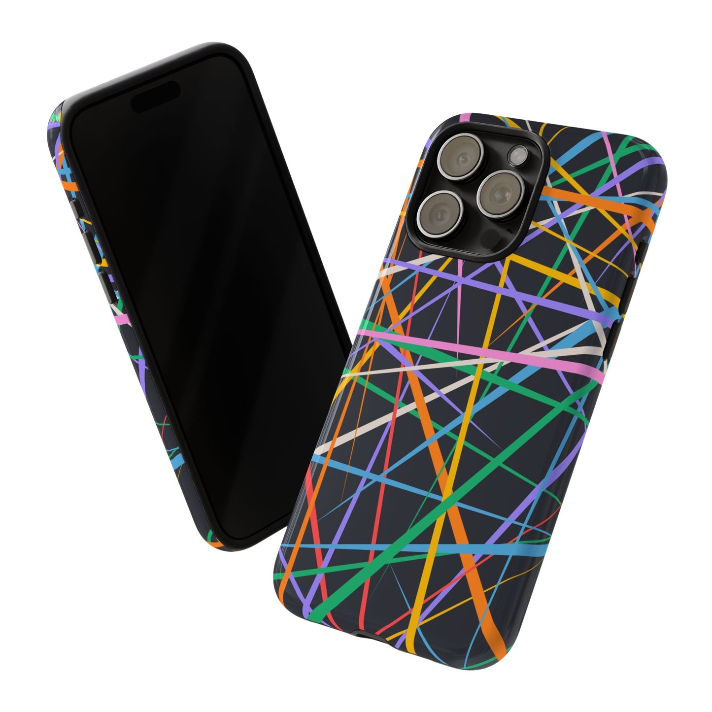Spectrum Grid: Abstract, Intersecting Line Patterns Phone Case for iPhone, Samsung and Google Pixel devices