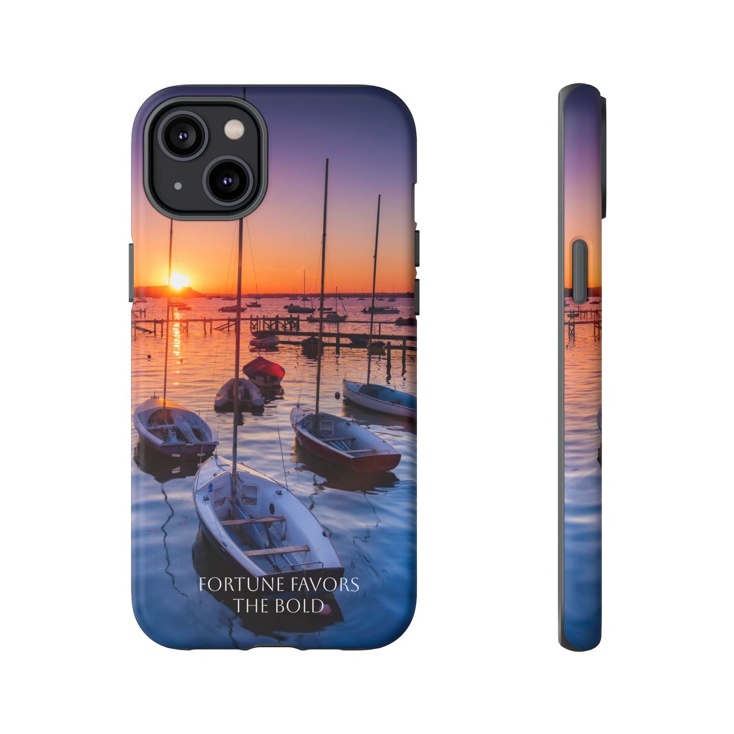 Fortune Favors the Bold: Sunset Sail Phone Case for iPhone, Samsung Galaxy and Google Pixel devices
