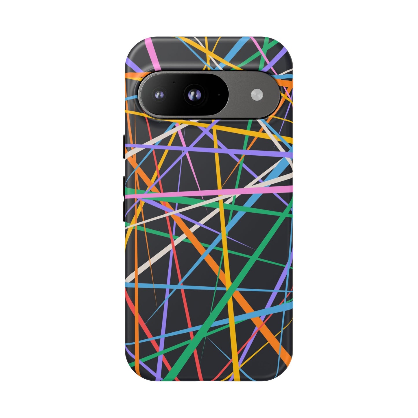 Spectrum Grid: Abstract, Intersecting Line Patterns Phone Case for iPhone, Samsung and Google Pixel devices