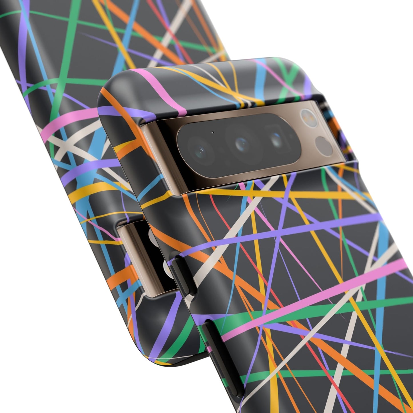 Spectrum Grid: Abstract, Intersecting Line Patterns Phone Case for iPhone, Samsung and Google Pixel devices