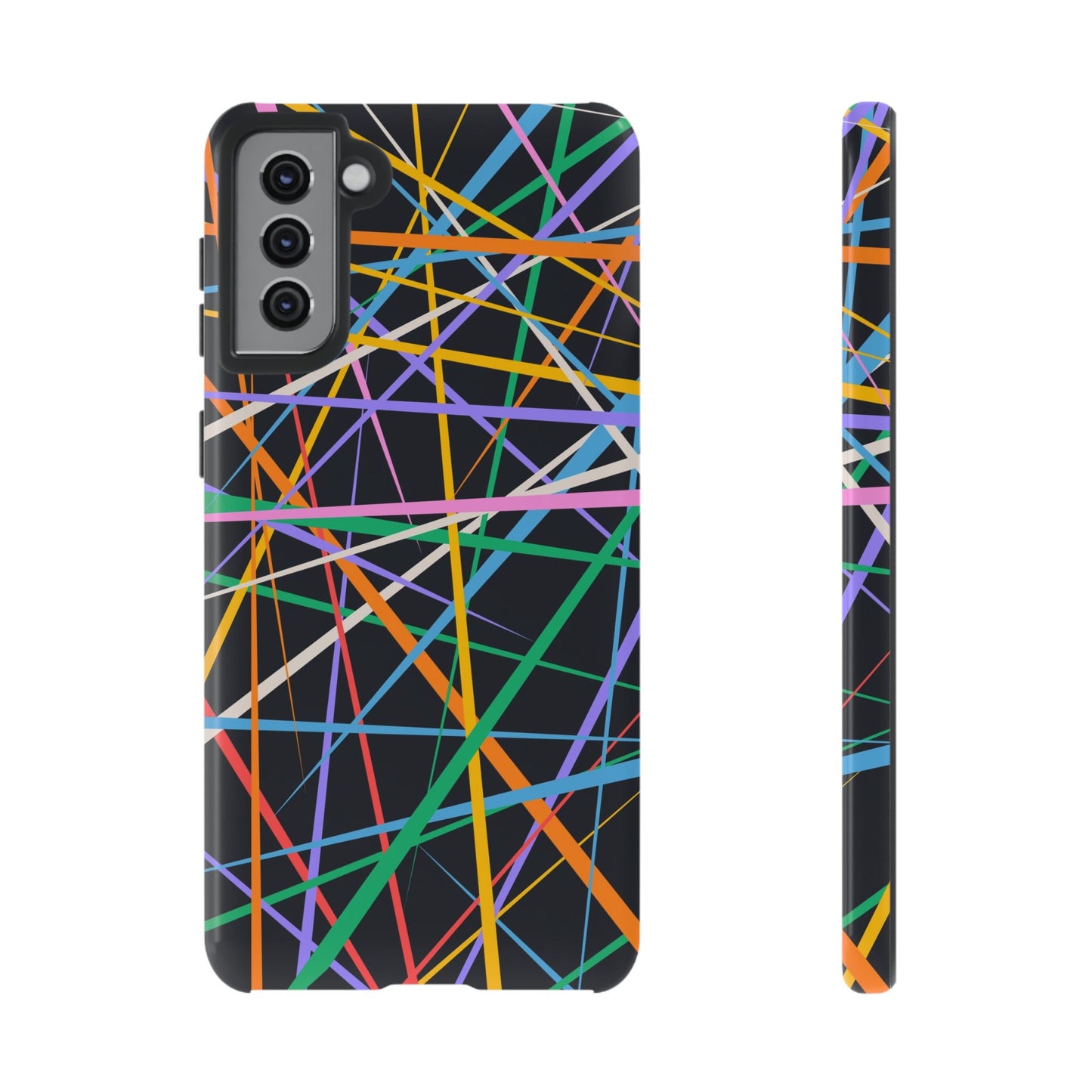 Spectrum Grid: Abstract, Intersecting Line Patterns Phone Case for iPhone, Samsung and Google Pixel devices
