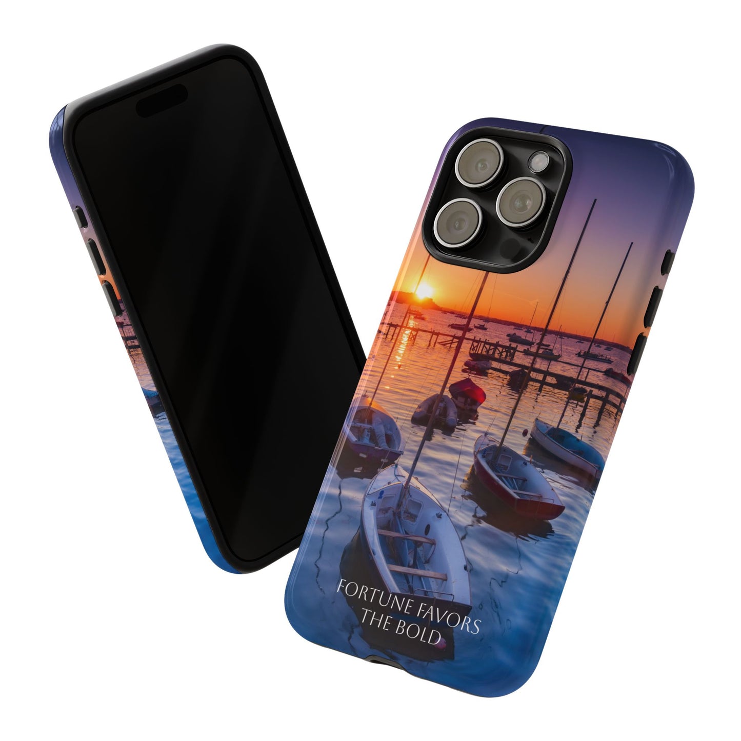 Fortune Favors the Bold: Sunset Sail Phone Case for iPhone, Samsung Galaxy and Google Pixel devices