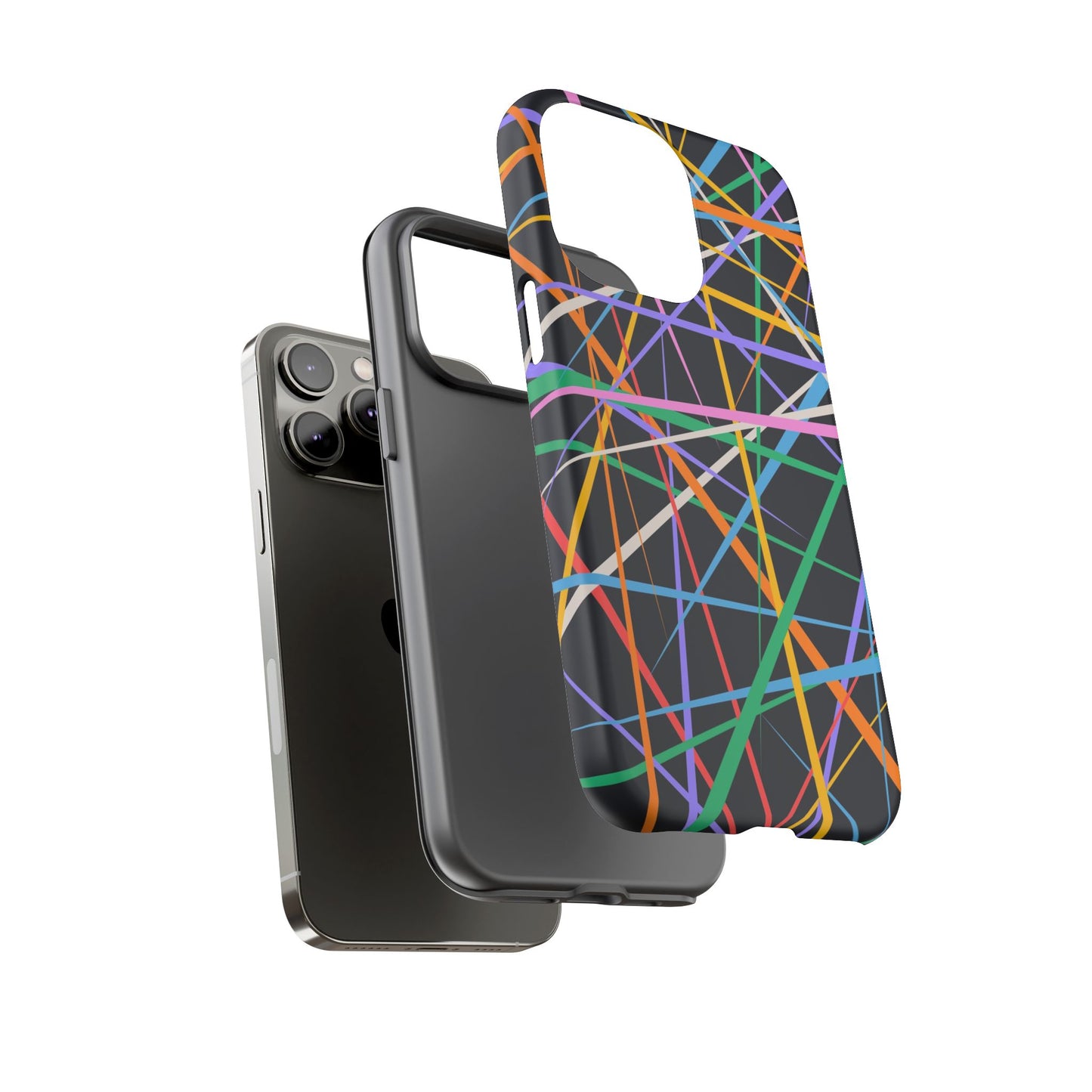 Spectrum Grid: Abstract, Intersecting Line Patterns Phone Case for iPhone, Samsung and Google Pixel devices