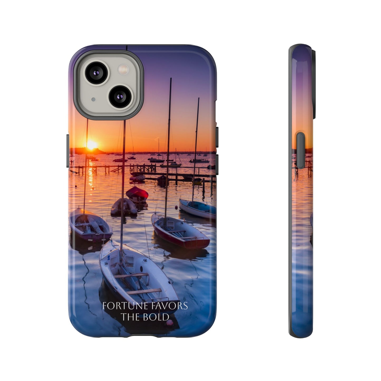 Fortune Favors the Bold: Sunset Sail Phone Case for iPhone, Samsung Galaxy and Google Pixel devices
