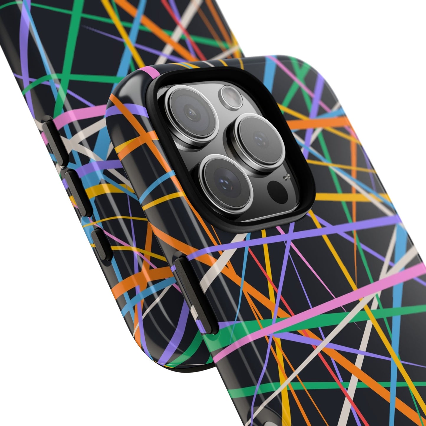Spectrum Grid: Abstract, Intersecting Line Patterns Phone Case for iPhone, Samsung and Google Pixel devices
