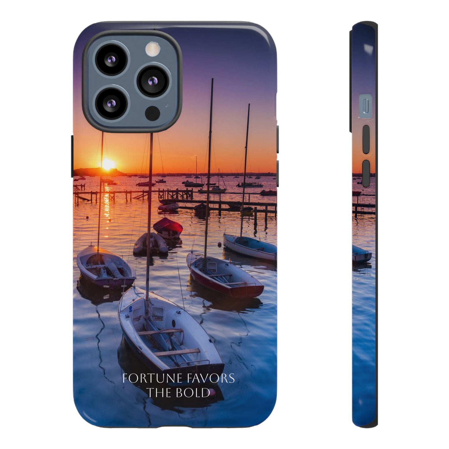 Fortune Favors the Bold: Sunset Sail Phone Case for iPhone, Samsung Galaxy and Google Pixel devices