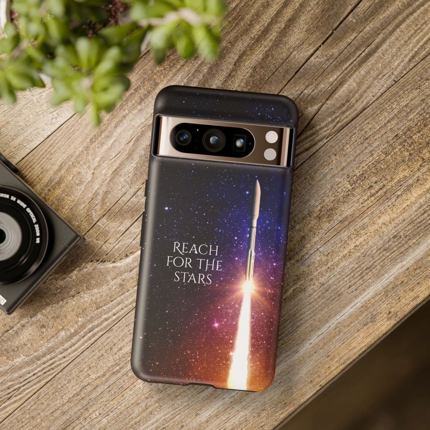 Reach for the stars: rocket illustrated phone case for iPhone, Samsung Galaxy and Pixel devices