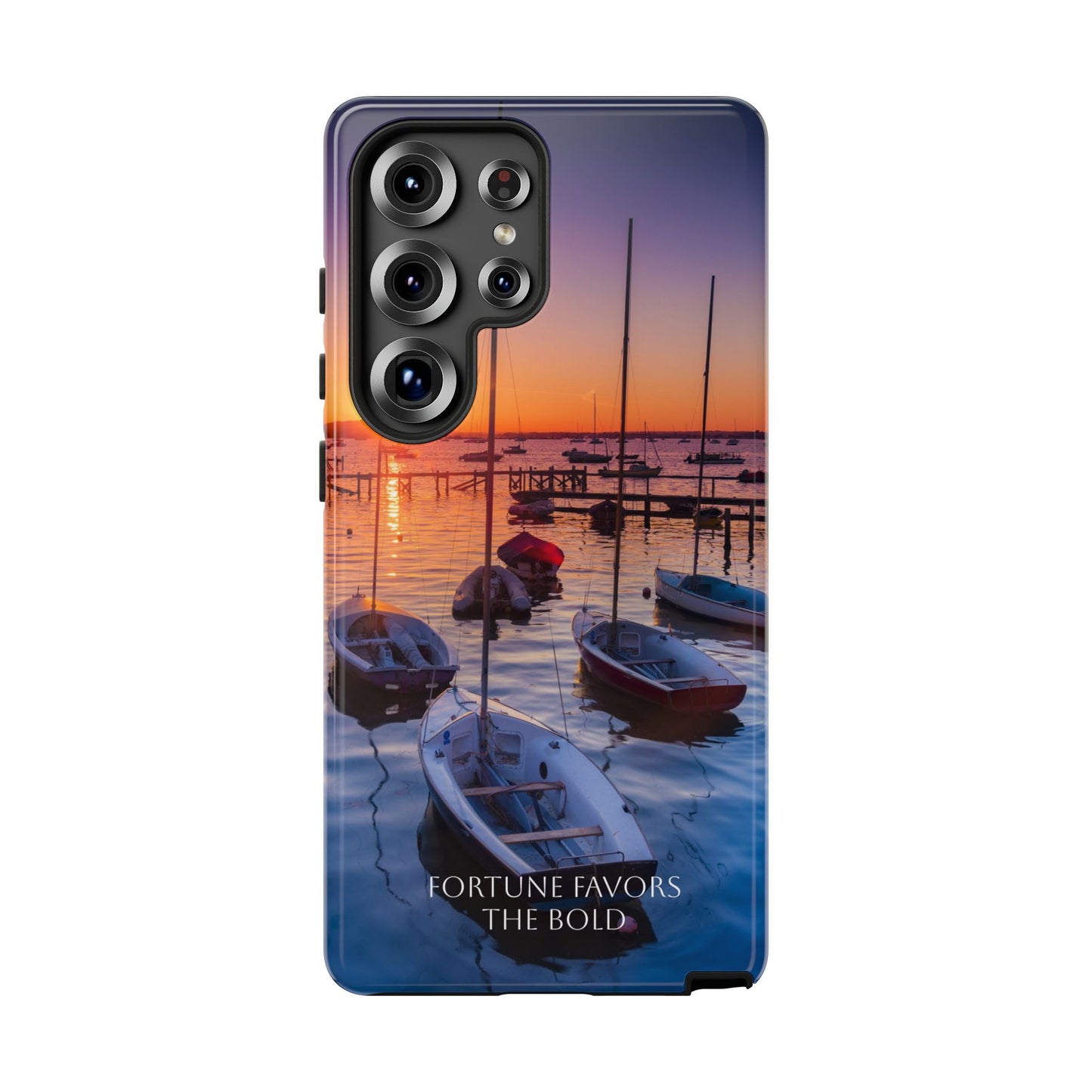 Fortune Favors the Bold: Sunset Sail Phone Case for iPhone, Samsung Galaxy and Google Pixel devices