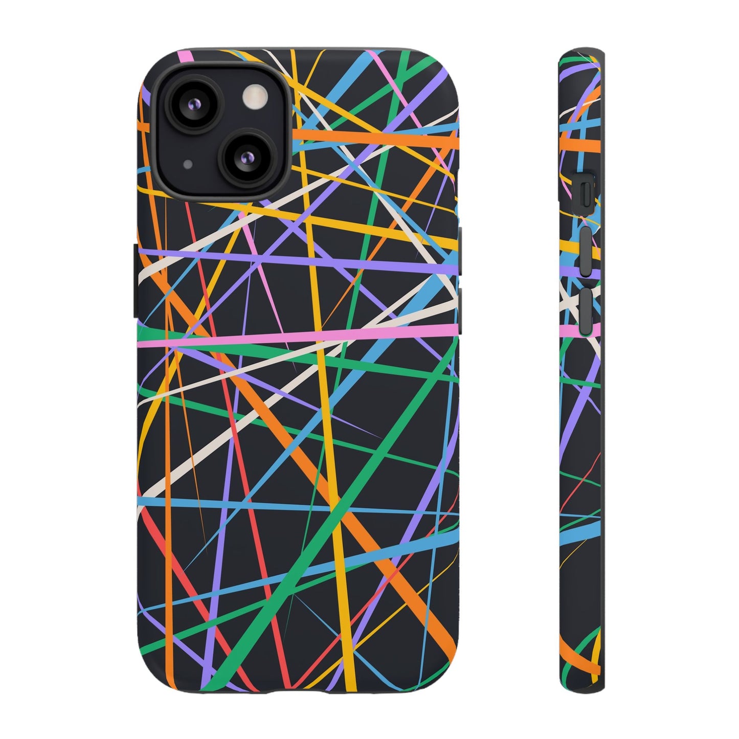 Spectrum Grid: Abstract, Intersecting Line Patterns Phone Case for iPhone, Samsung and Google Pixel devices