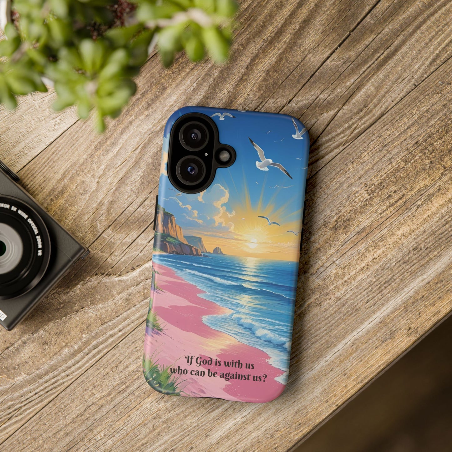 "If God is with us, who can be against us?": Inspiring phone case for iPhone, Samsung Galaxy and Google Pixel devices