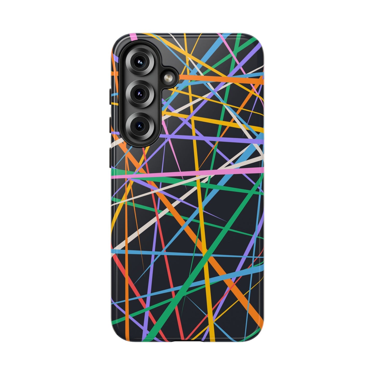 Spectrum Grid: Abstract, Intersecting Line Patterns Phone Case for iPhone, Samsung and Google Pixel devices