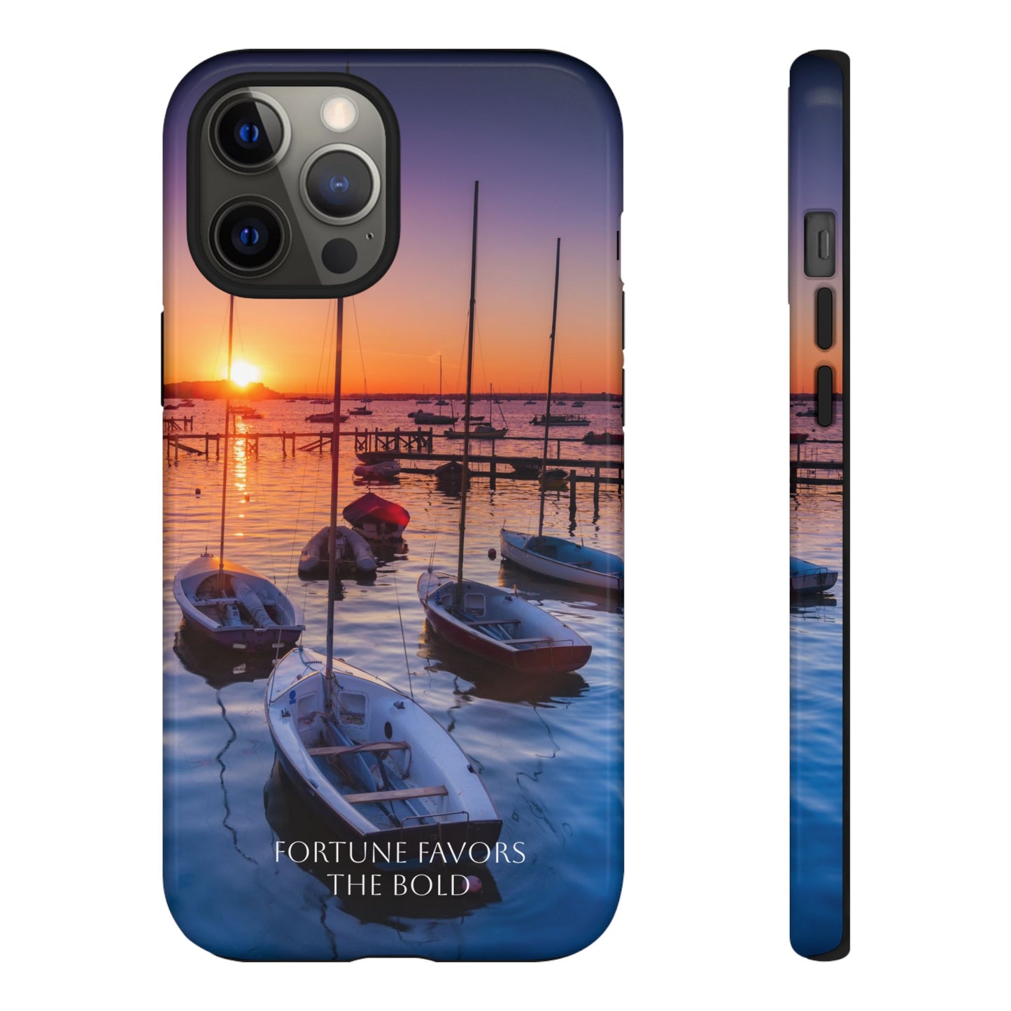 Fortune Favors the Bold: Sunset Sail Phone Case for iPhone, Samsung Galaxy and Google Pixel devices