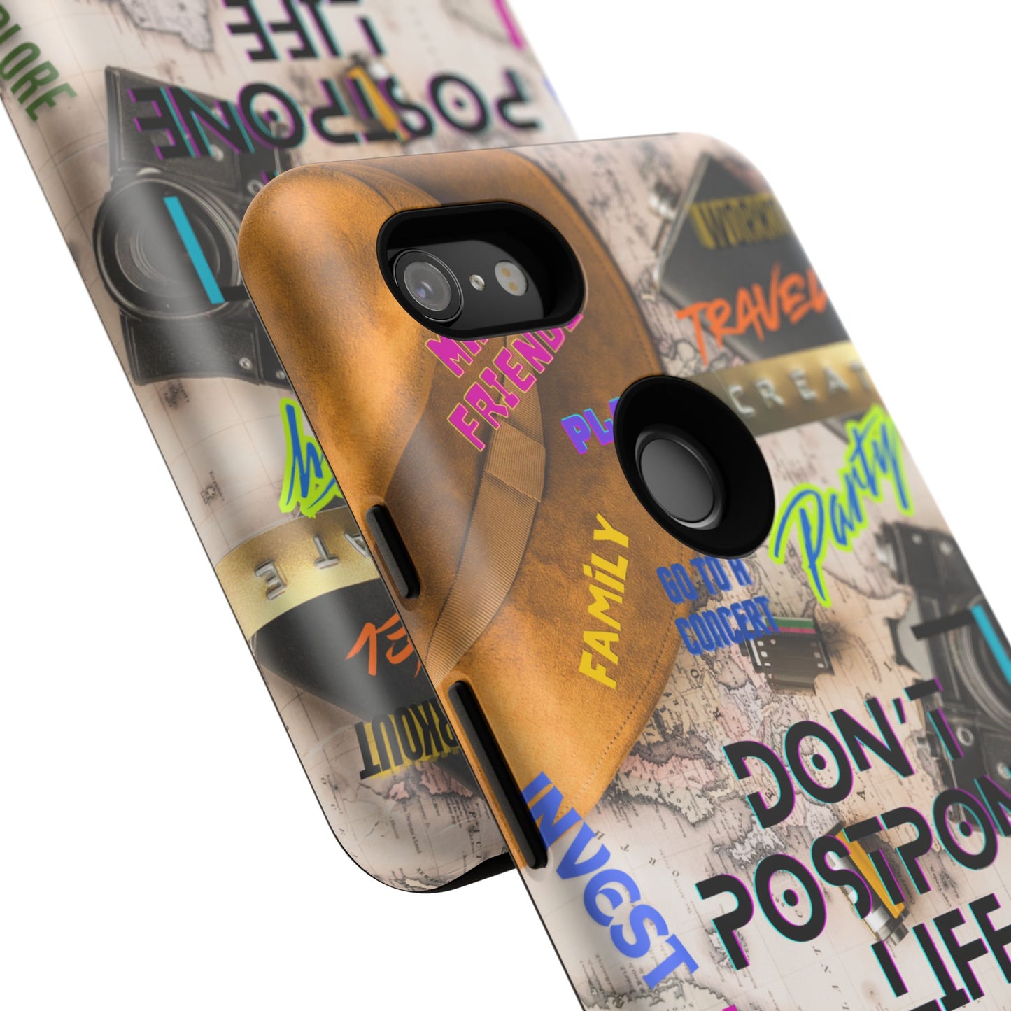 Don't Postpone Life: Motivational phone case for iPhone, Samsung Galaxy and Google Pixel devices
