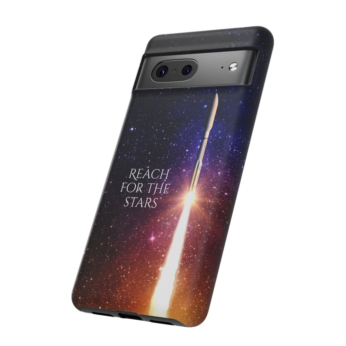 Reach for the stars: rocket illustrated phone case for iPhone, Samsung Galaxy and Pixel devices