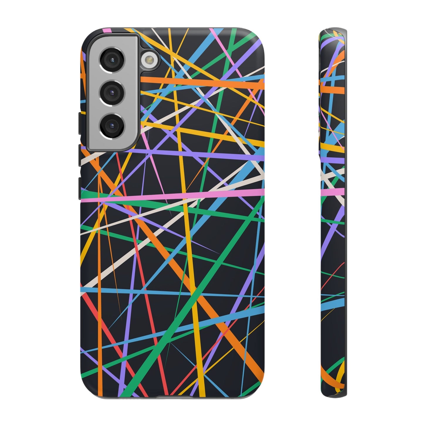 Spectrum Grid: Abstract, Intersecting Line Patterns Phone Case for iPhone, Samsung and Google Pixel devices