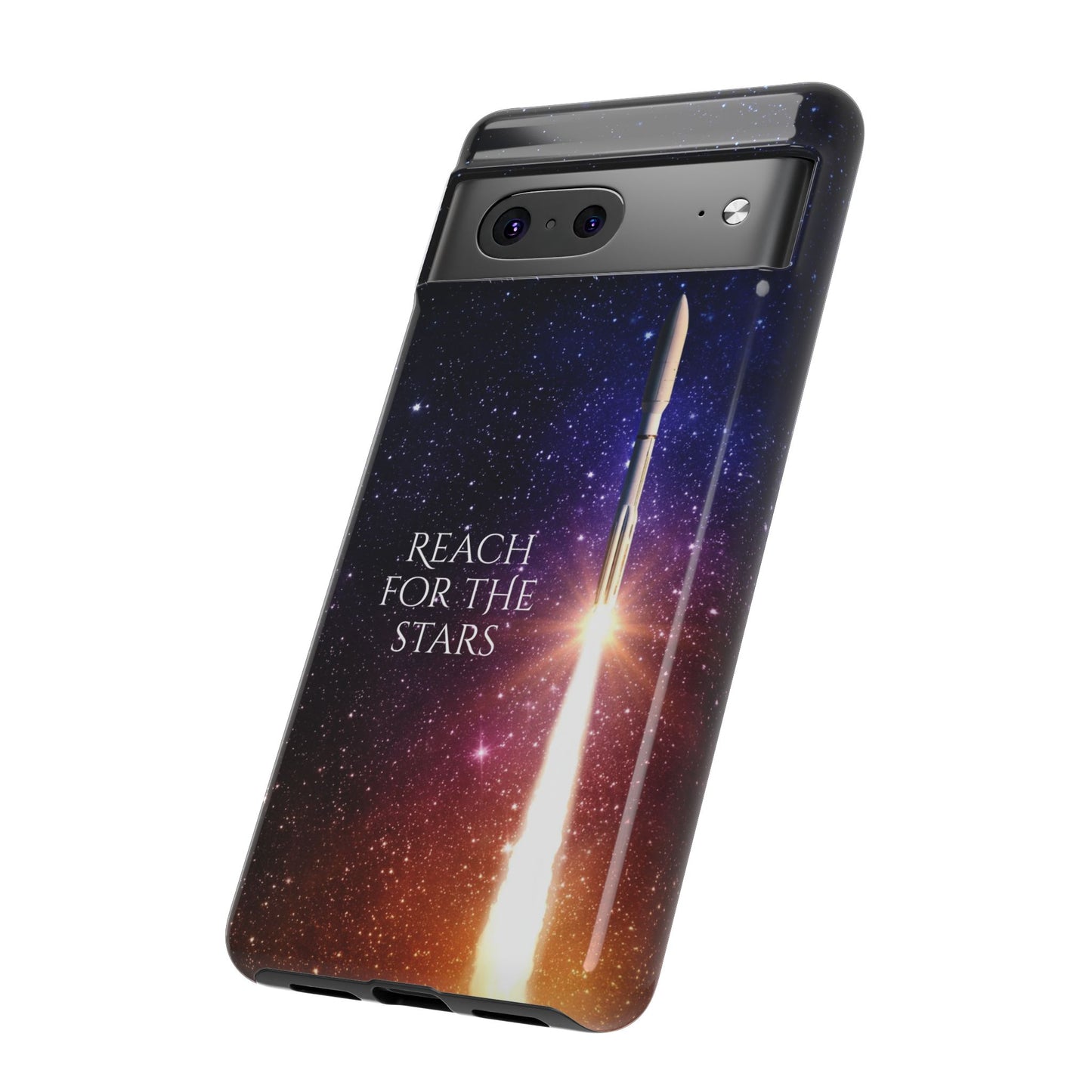 Reach for the stars: rocket illustrated phone case for iPhone, Samsung Galaxy and Pixel devices