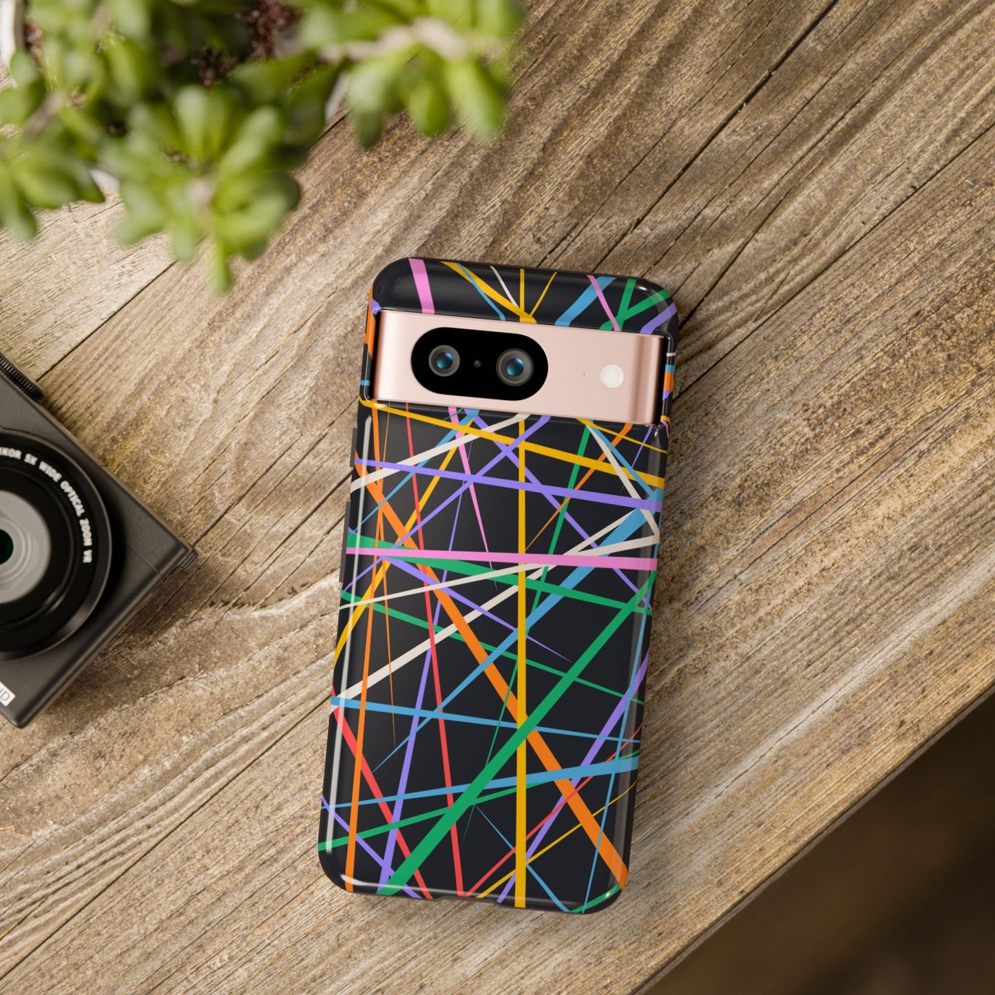 Spectrum Grid: Abstract, Intersecting Line Patterns Phone Case for iPhone, Samsung and Google Pixel devices