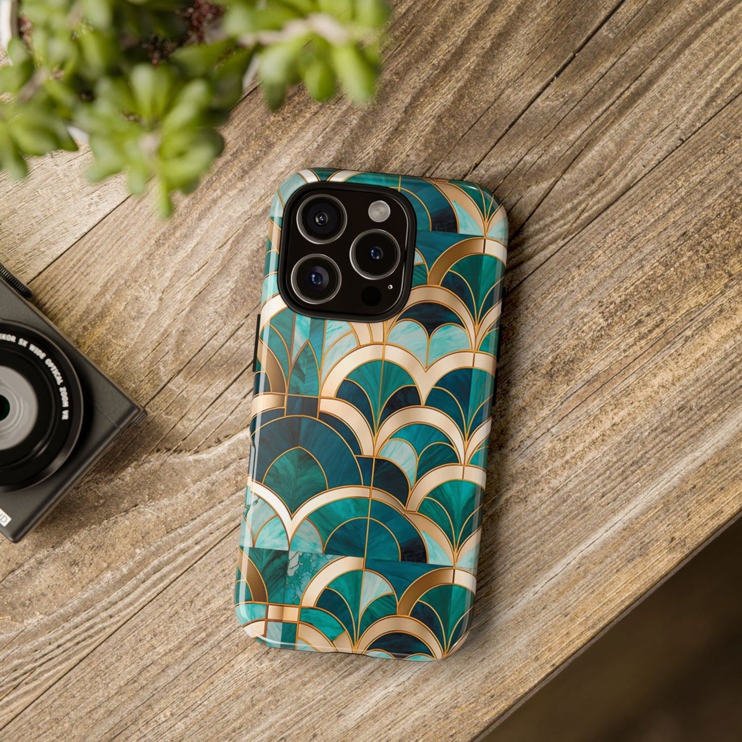 Elegant Green: Tough Case for Apple iPhone, Samsung Galaxy and Google Pixel