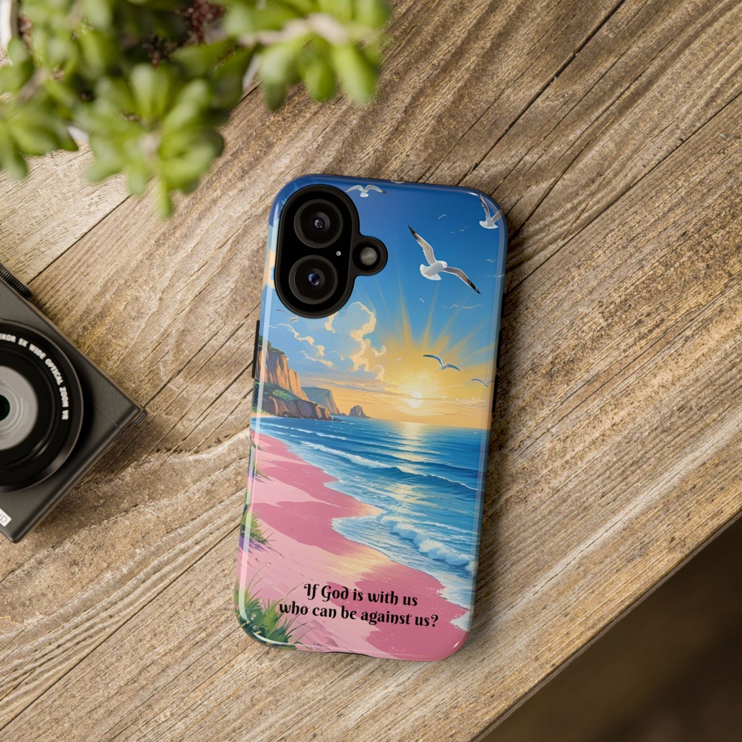 "If God is with us, who can be against us?": Inspiring phone case for iPhone, Samsung Galaxy and Google Pixel devices