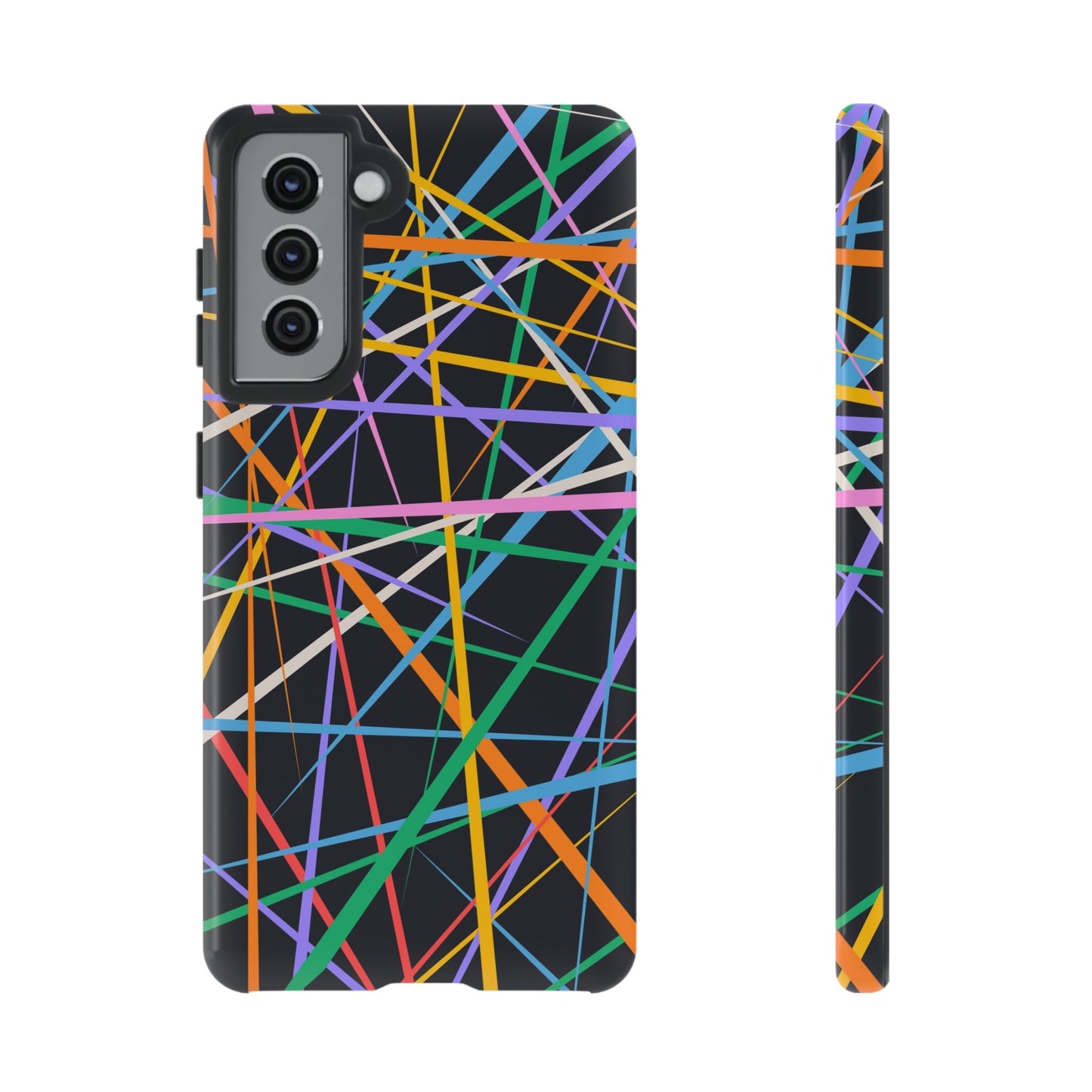 Spectrum Grid: Abstract, Intersecting Line Patterns Phone Case for iPhone, Samsung and Google Pixel devices