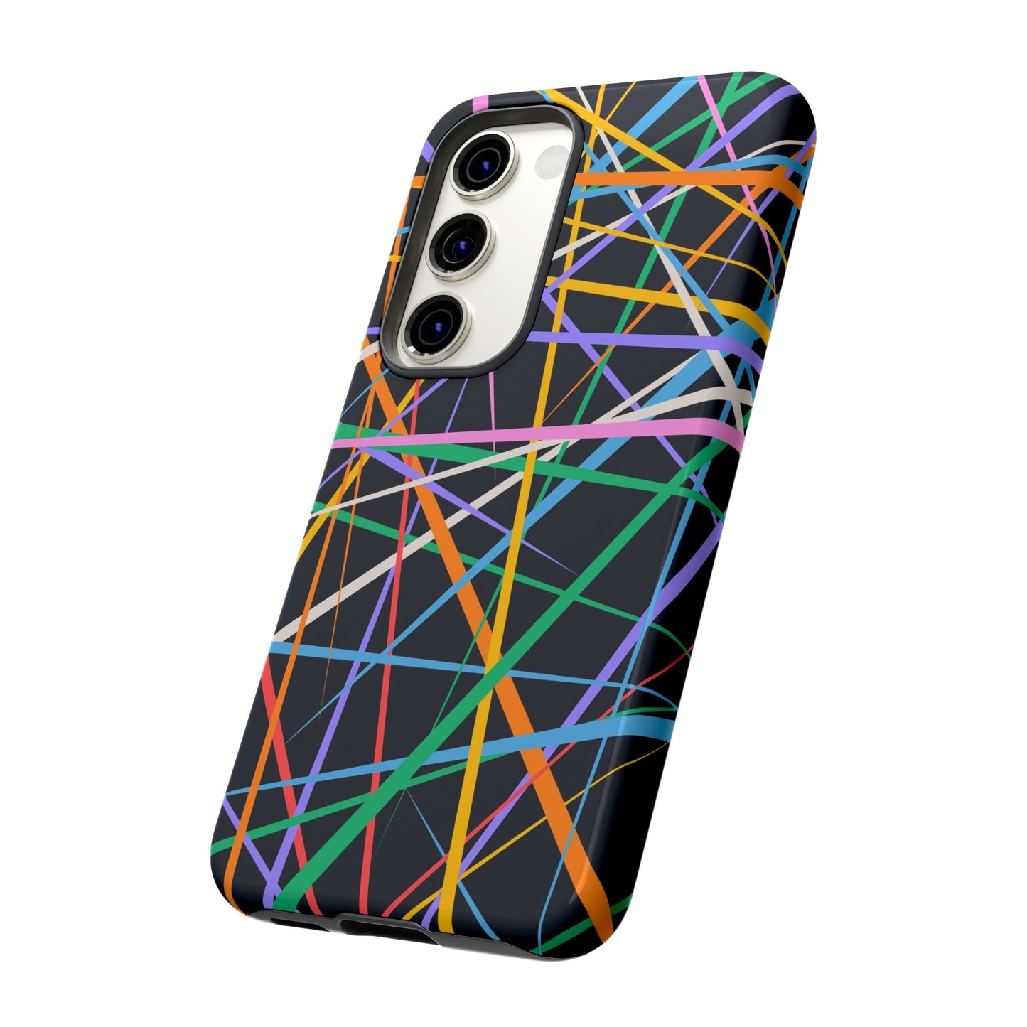 Spectrum Grid: Abstract, Intersecting Line Patterns Phone Case for iPhone, Samsung and Google Pixel devices