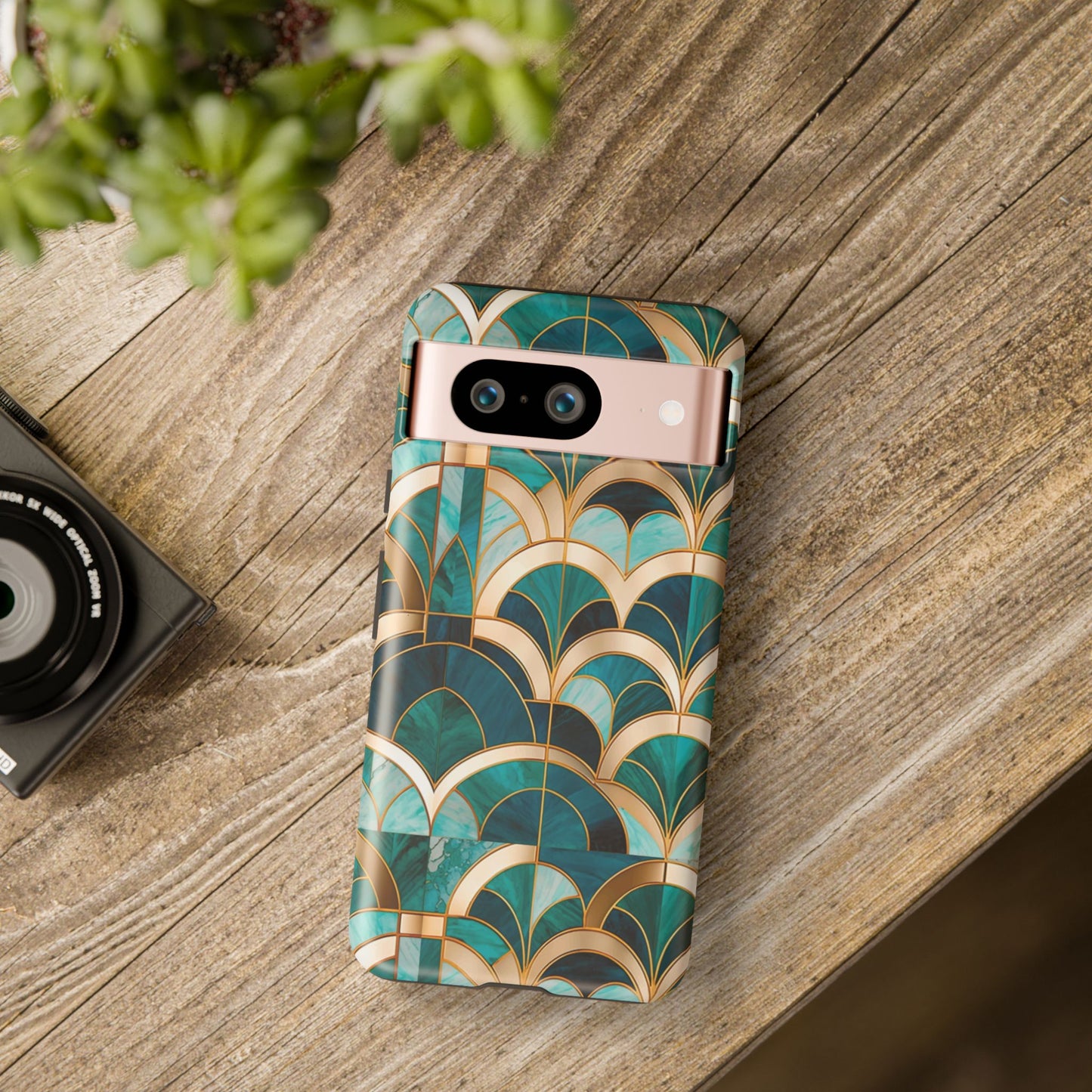 Elegant Green: Tough Case for Apple iPhone, Samsung Galaxy and Google Pixel