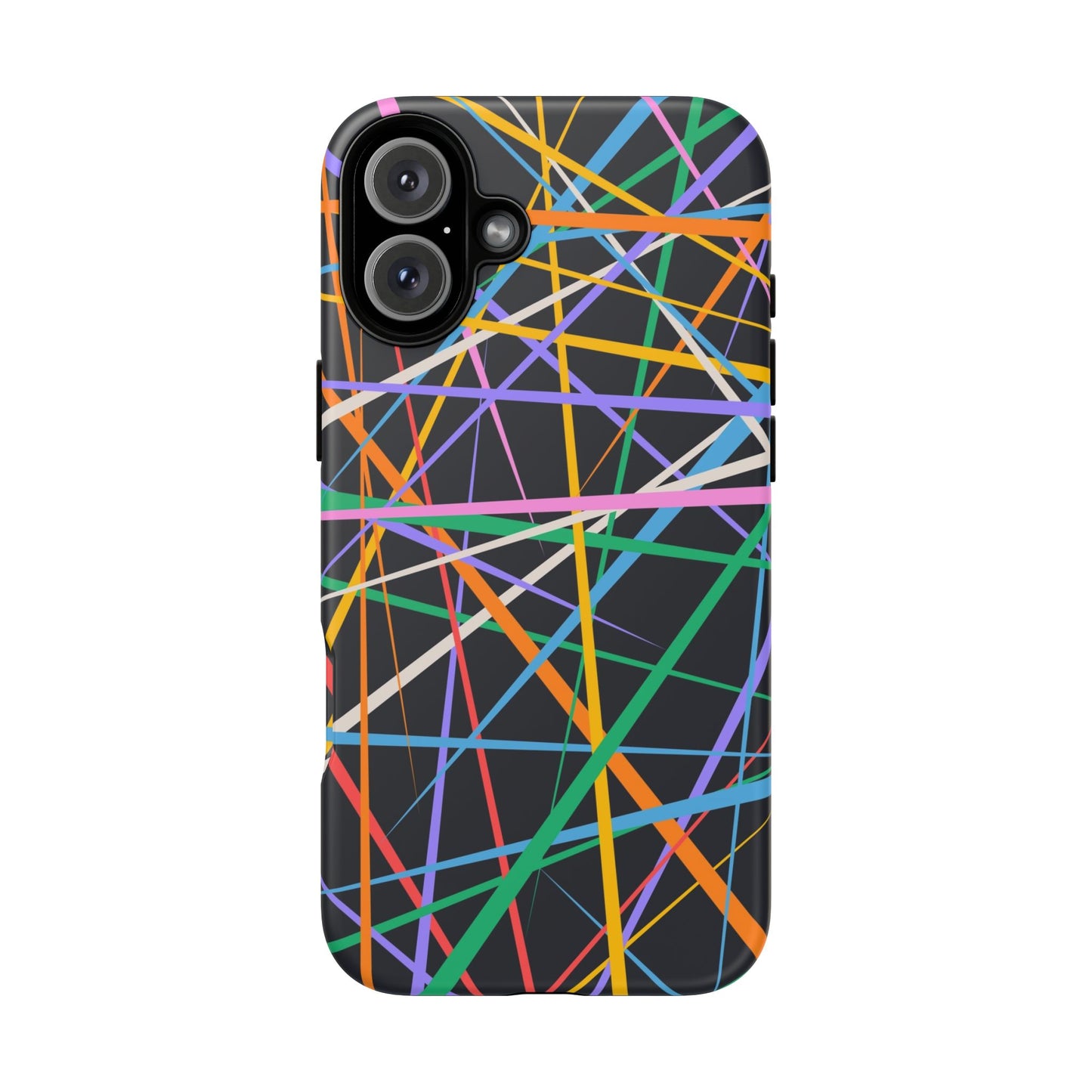 Spectrum Grid: Abstract, Intersecting Line Patterns Phone Case for iPhone, Samsung and Google Pixel devices