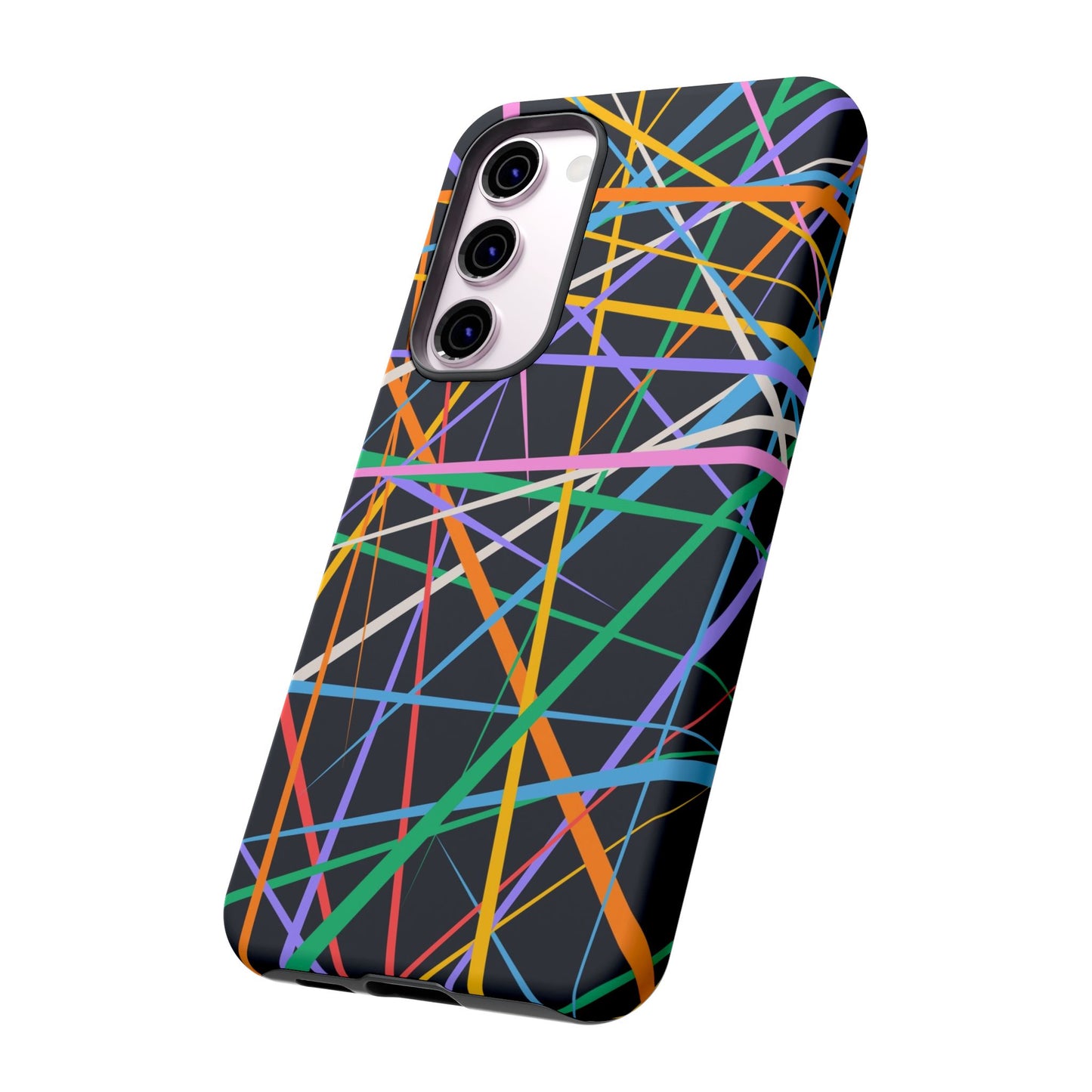 Spectrum Grid: Abstract, Intersecting Line Patterns Phone Case for iPhone, Samsung and Google Pixel devices