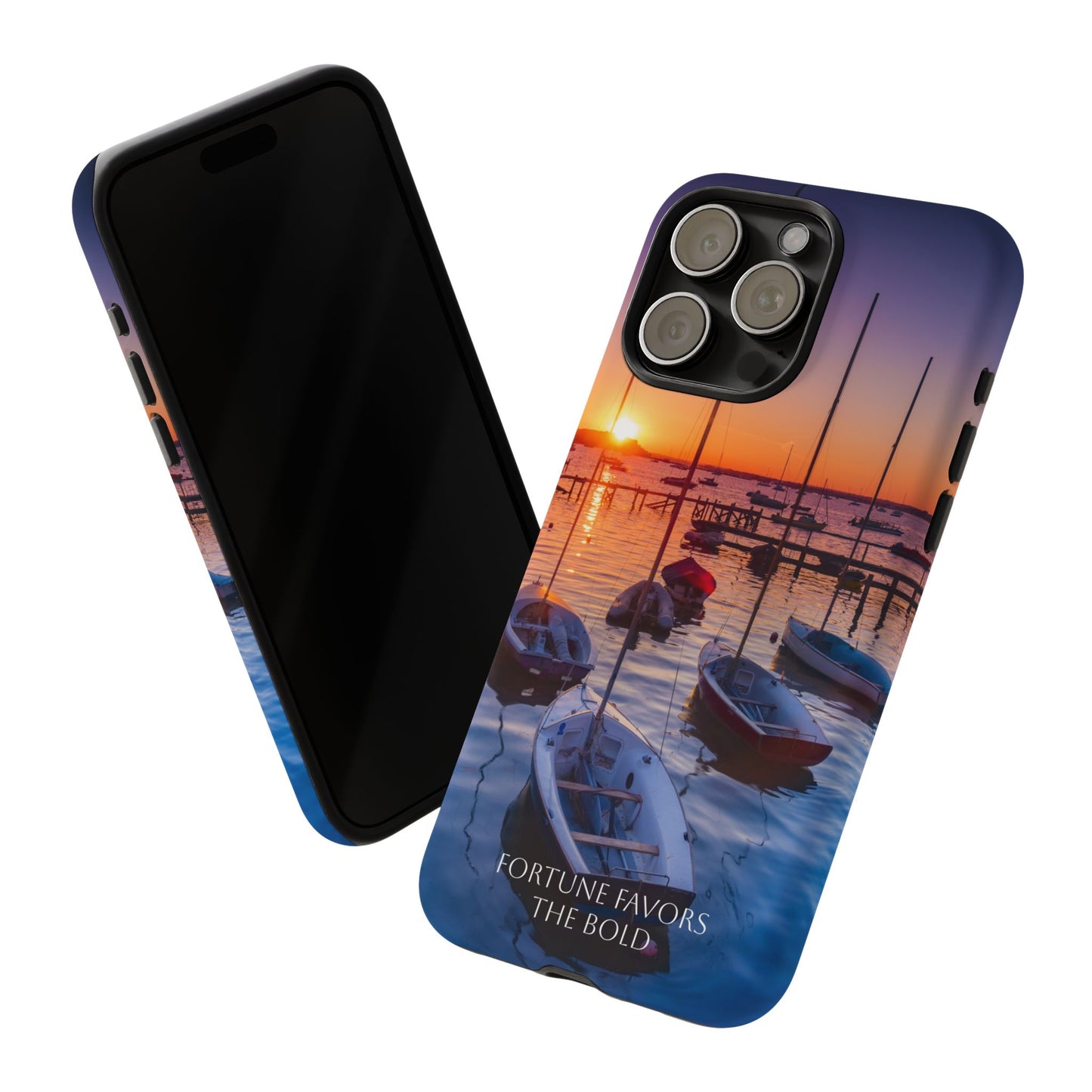 Fortune Favors the Bold: Sunset Sail Phone Case for iPhone, Samsung Galaxy and Google Pixel devices