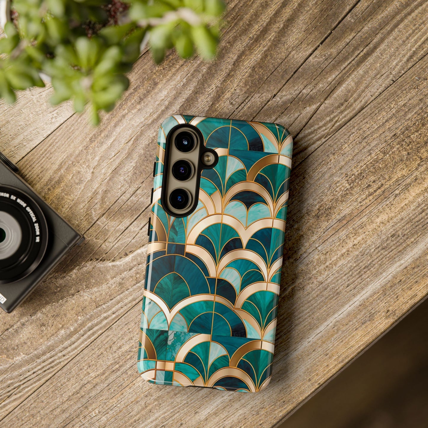 Elegant Green: Tough Case for Apple iPhone, Samsung Galaxy and Google Pixel