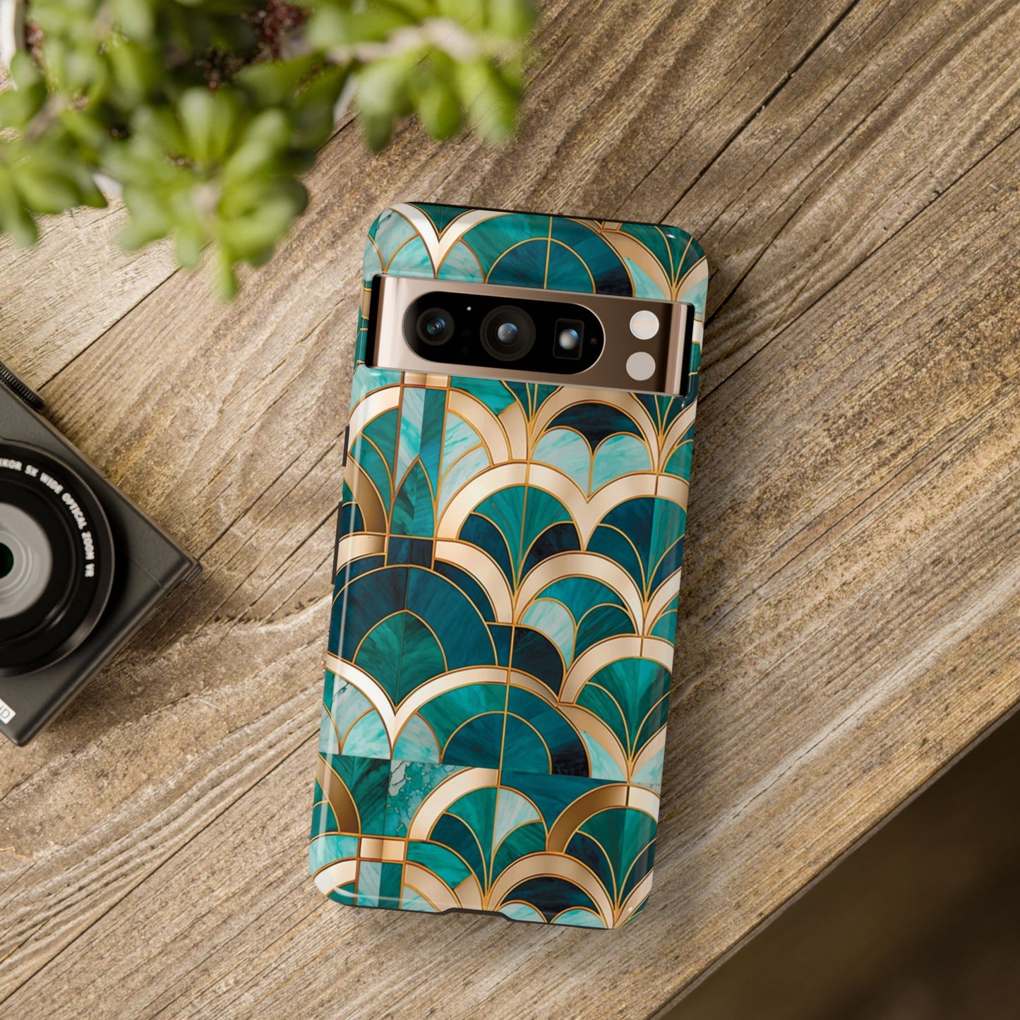 Elegant Green: Tough Case for Apple iPhone, Samsung Galaxy and Google Pixel