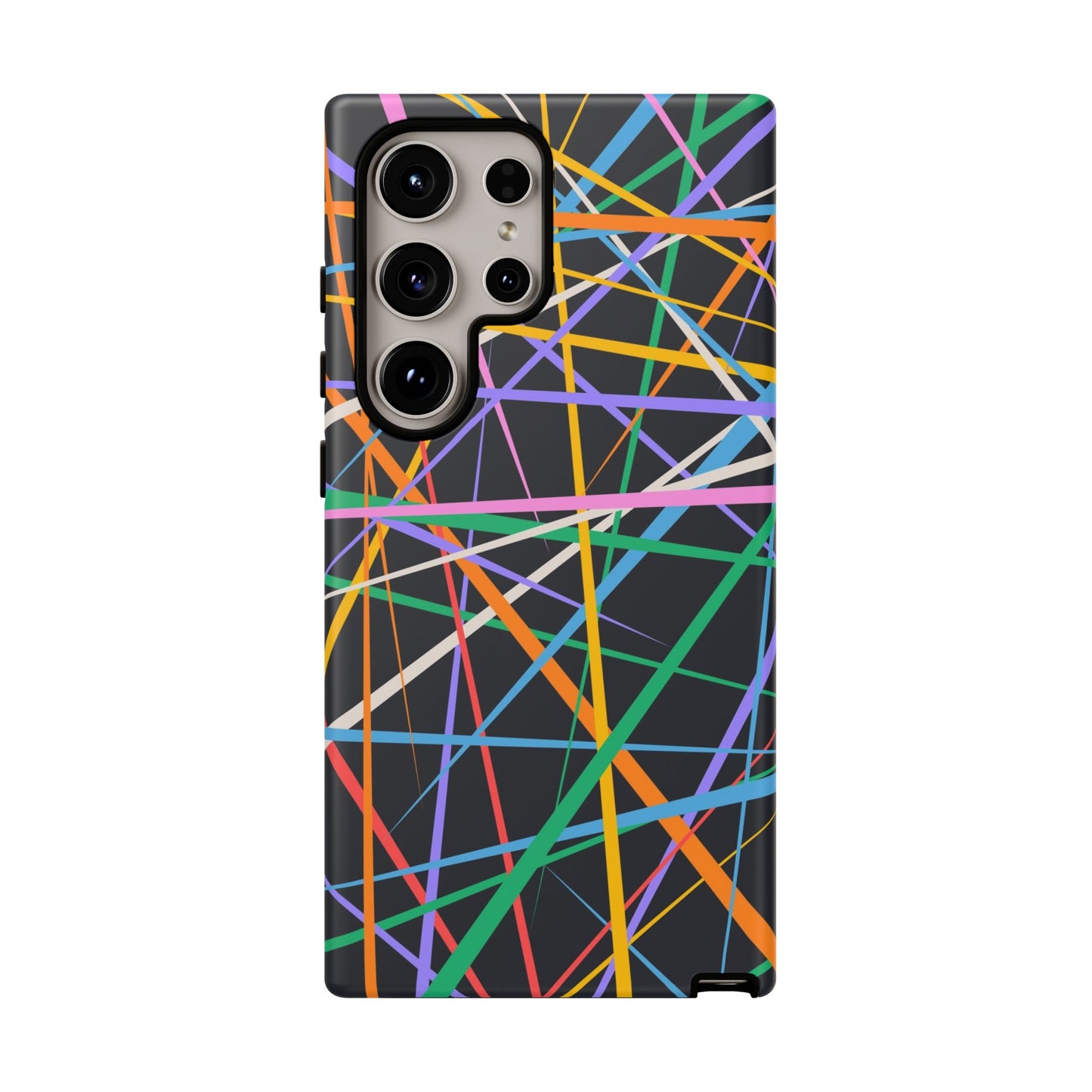 Spectrum Grid: Abstract, Intersecting Line Patterns Phone Case for iPhone, Samsung and Google Pixel devices