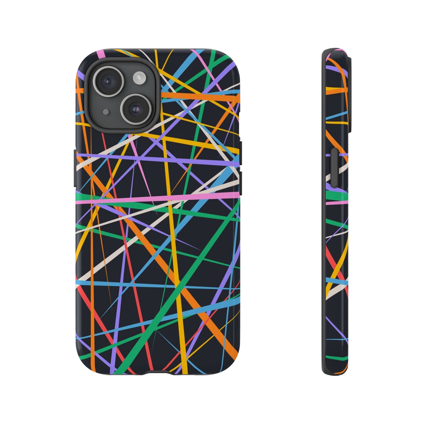 Spectrum Grid: Abstract, Intersecting Line Patterns Phone Case for iPhone, Samsung and Google Pixel devices
