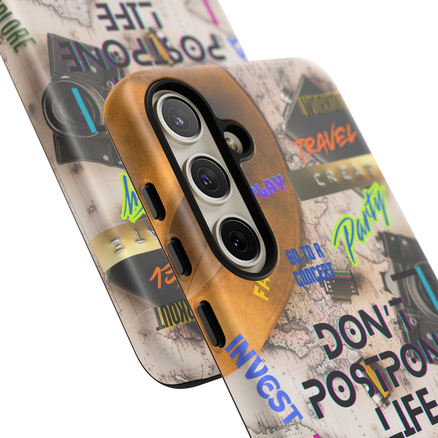 Don't Postpone Life: Motivational phone case for iPhone, Samsung Galaxy and Google Pixel devices